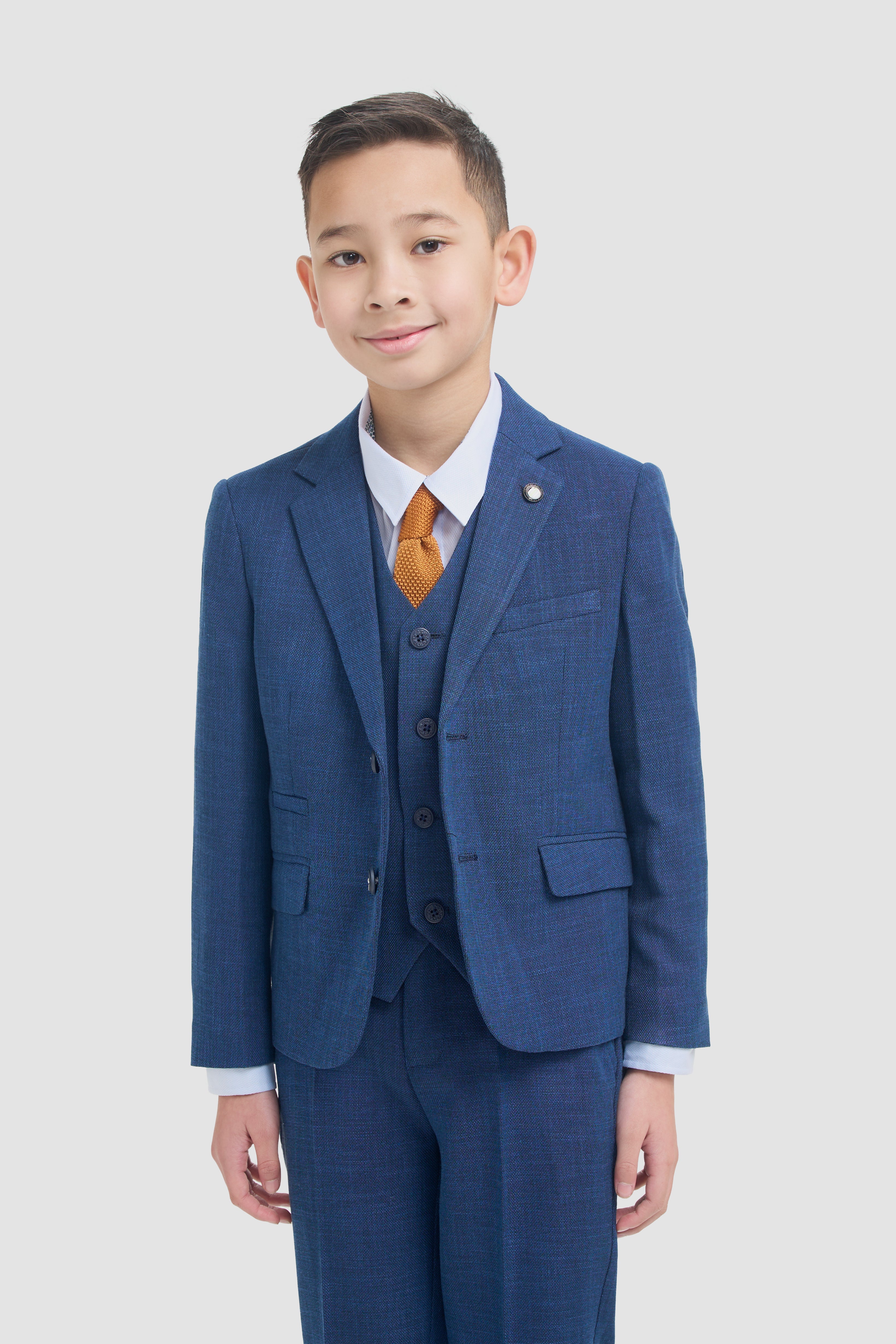 Conjunto de Traje Texturizado de 3 Piezas a Juego para Padre e Hijo - Miami - Azul