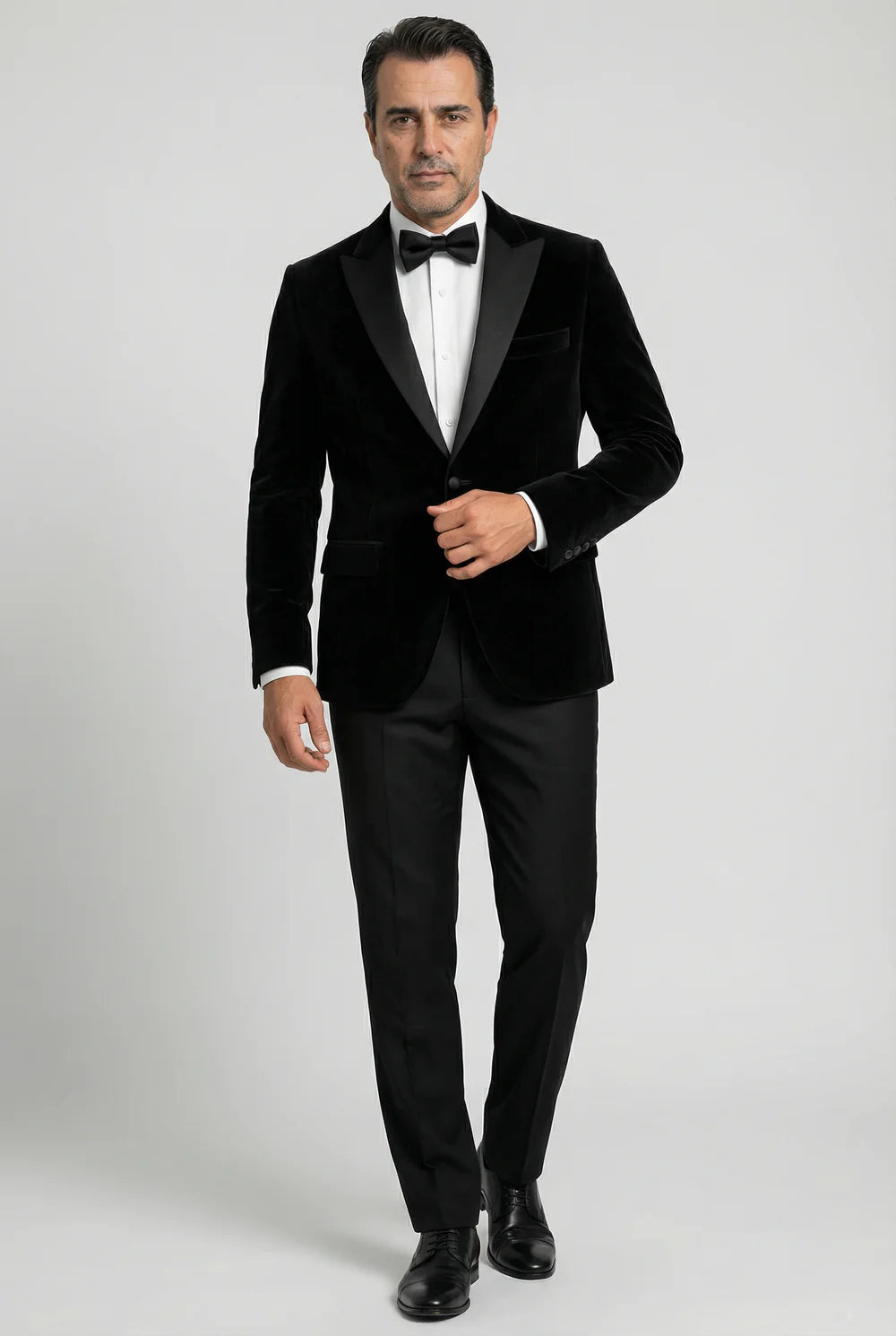 Veste de dîner en velours assortie père et fils - Noir