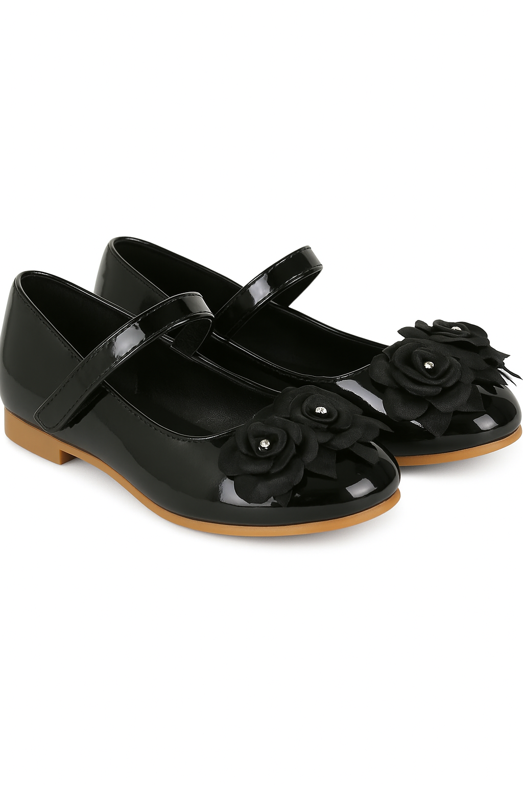 Flower Girls Mary Jane Formal Patent Shoes - Black Pair Side picture