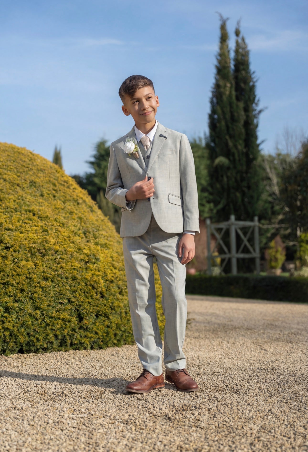 Father & Son Matching Textured 3-Piece Suit Set - Camden Sage