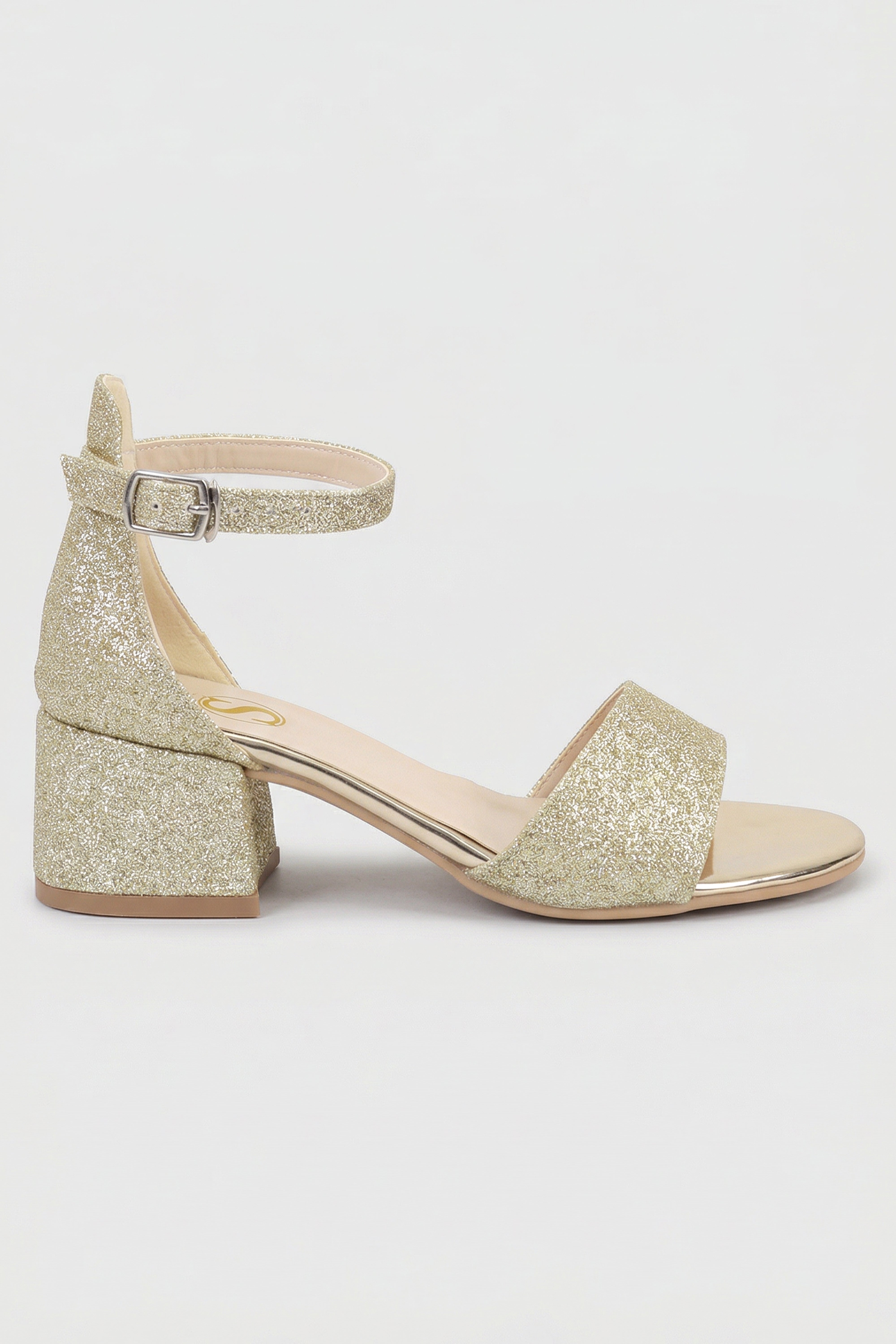 Mädchen Knöchelriemen Blockabsatz Sandalen - SPARKLE - Gold