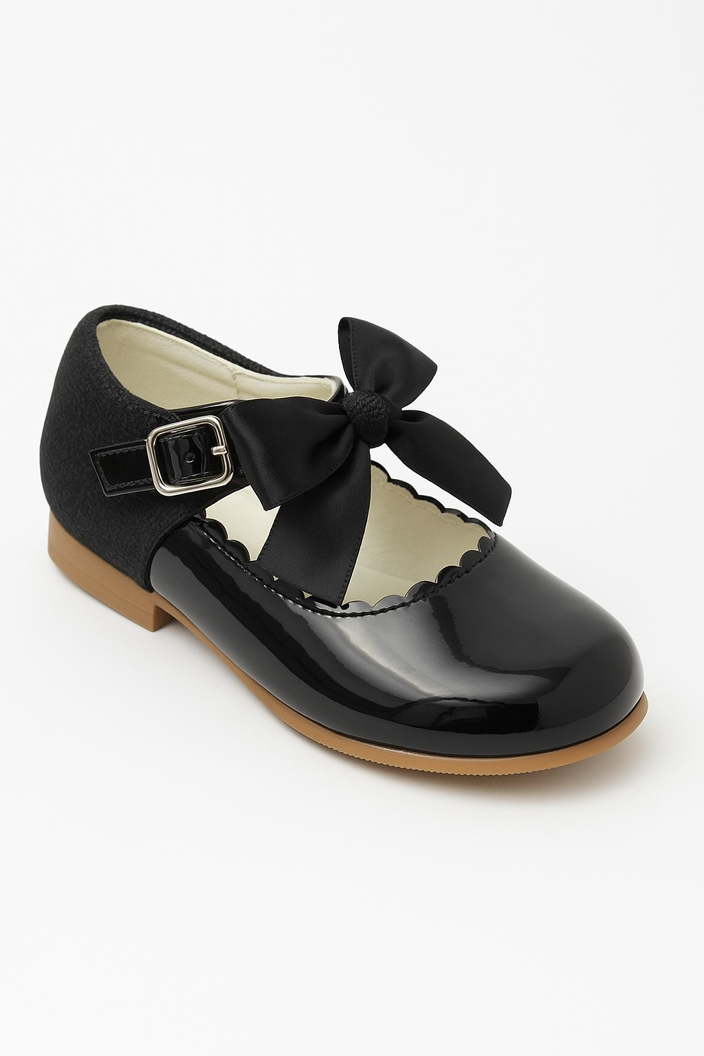 Girls Bow Patent Mary Jane Shoes – KRISTY - Black Side Picture