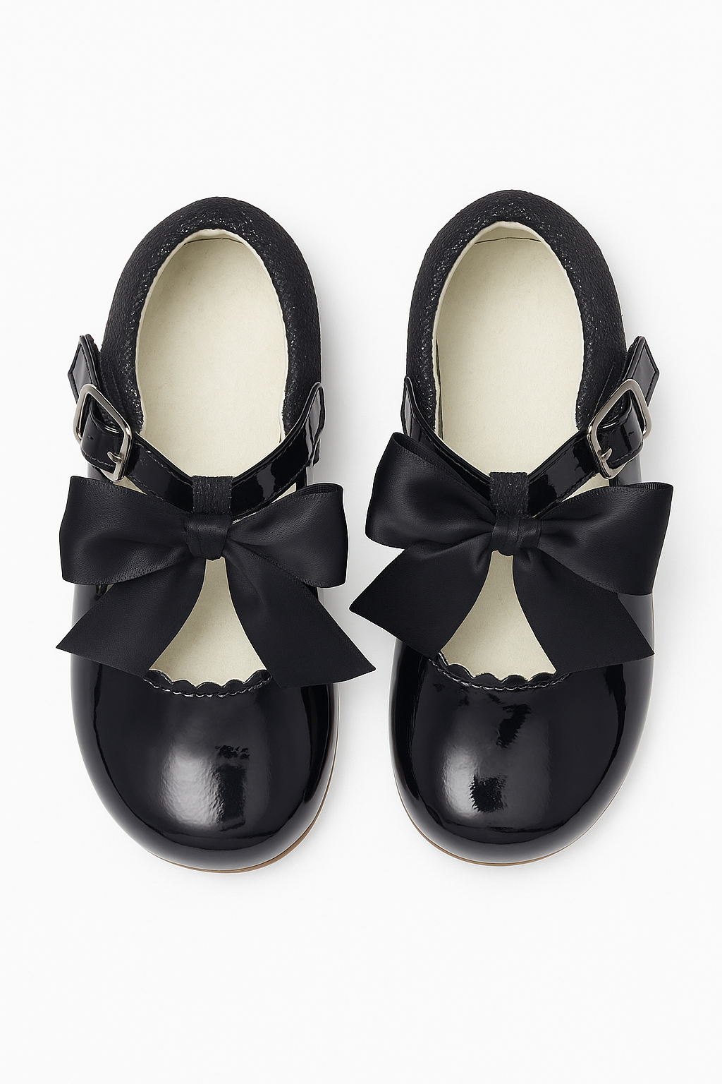 Girls Bow Patent Mary Jane Shoes – KRISTY - Black Front Picture