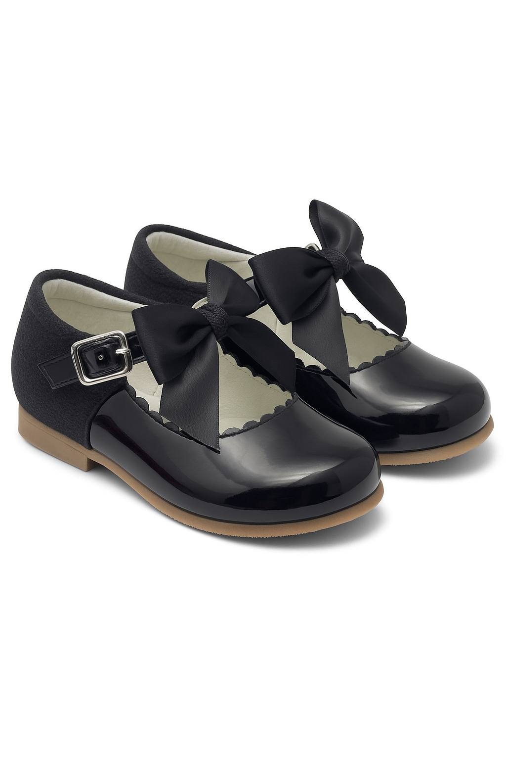 Girls Bow Patent Mary Jane Shoes – KRISTY - Black Side Picture