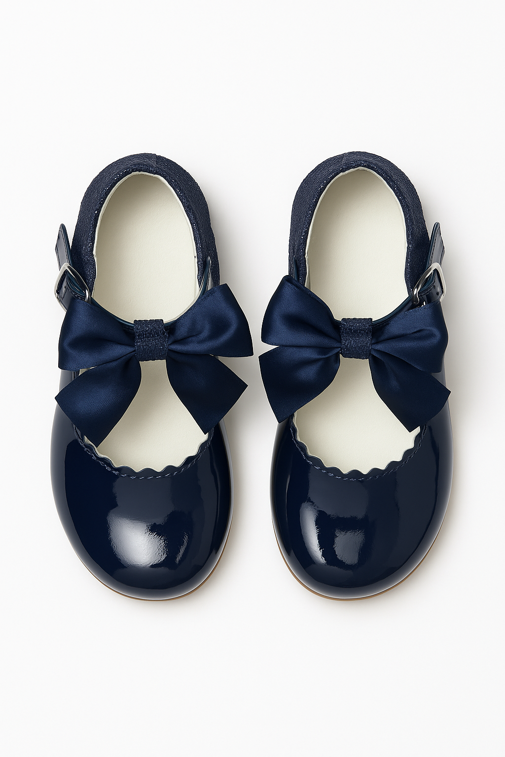 Girls Bow Patent Mary Jane Shoes – KRISTY - Navy Blue Front Picture