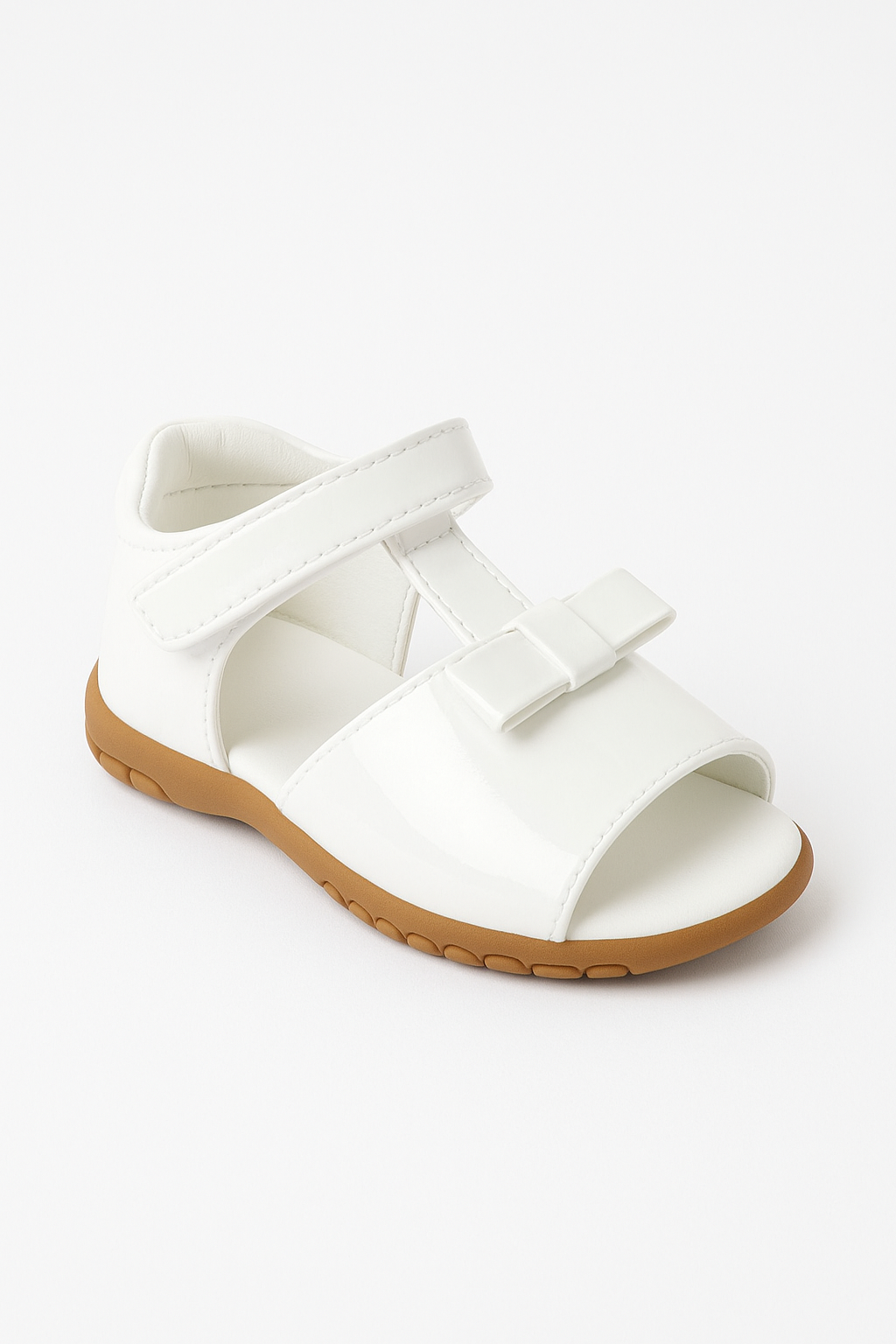 Girls Patent Bow Sandals – AMANDA - White Side Picture