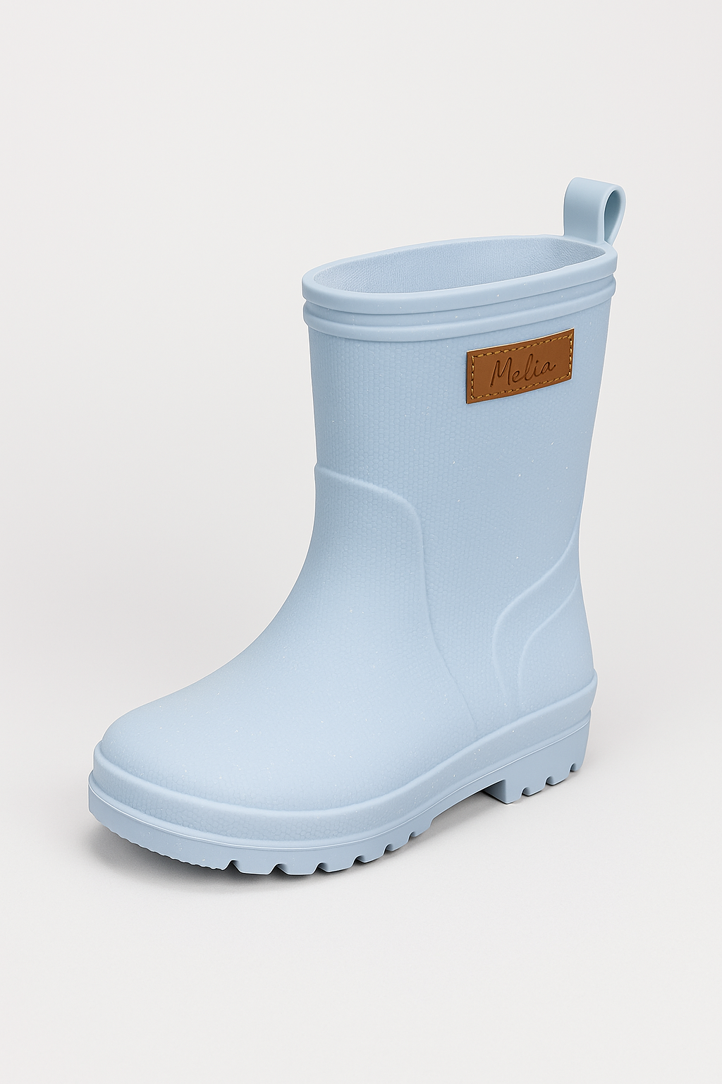 Girls Pull On Rain Boots - Angel  - Blue  Side Picture