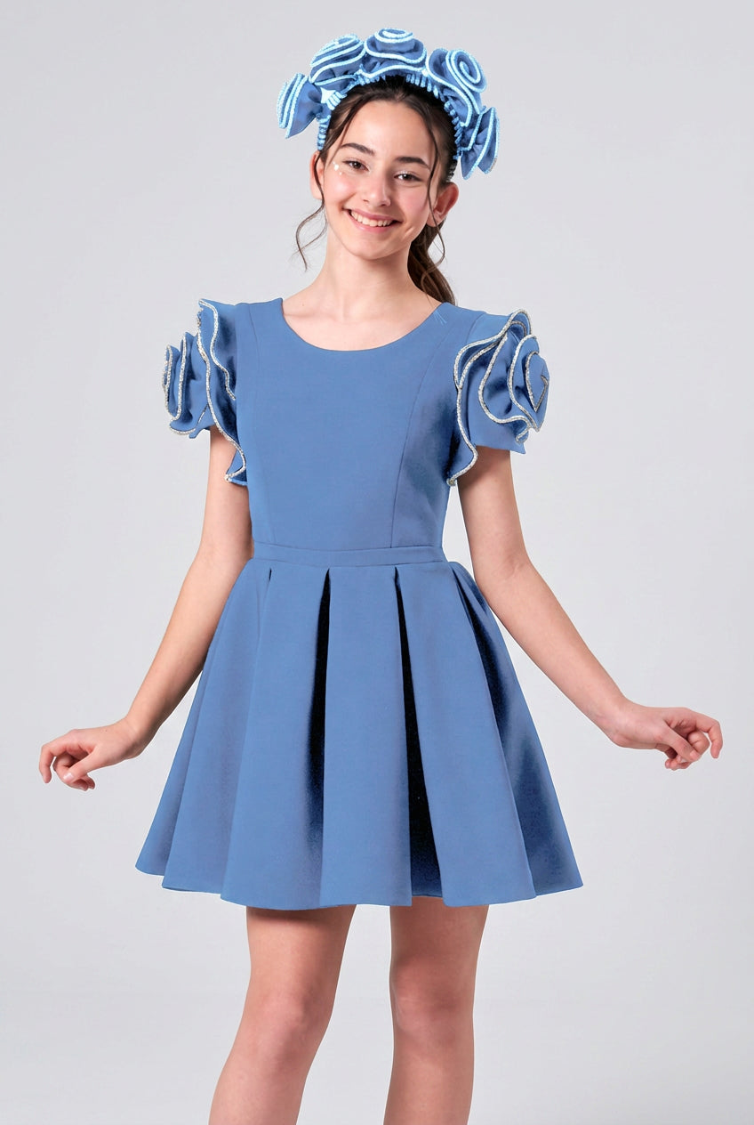 Girls Ruffle Sleeve Dress for Prom, Graduations & Special Occasions