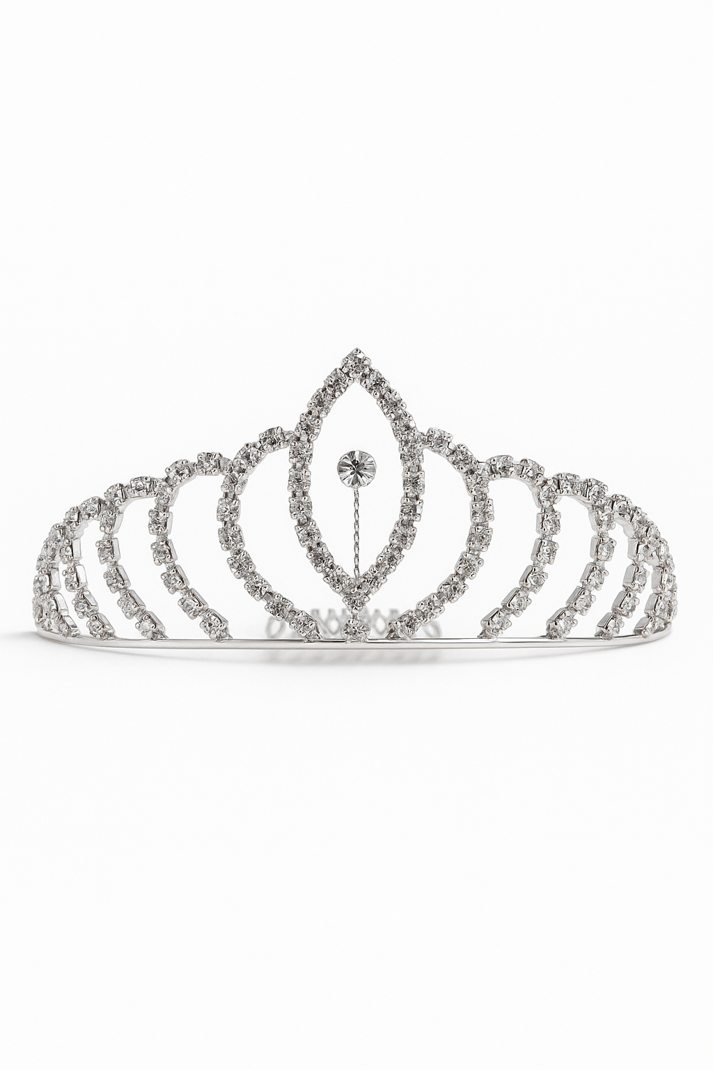 Girls Rhinestone Tiara Comb Silver Headpiece | Sirri