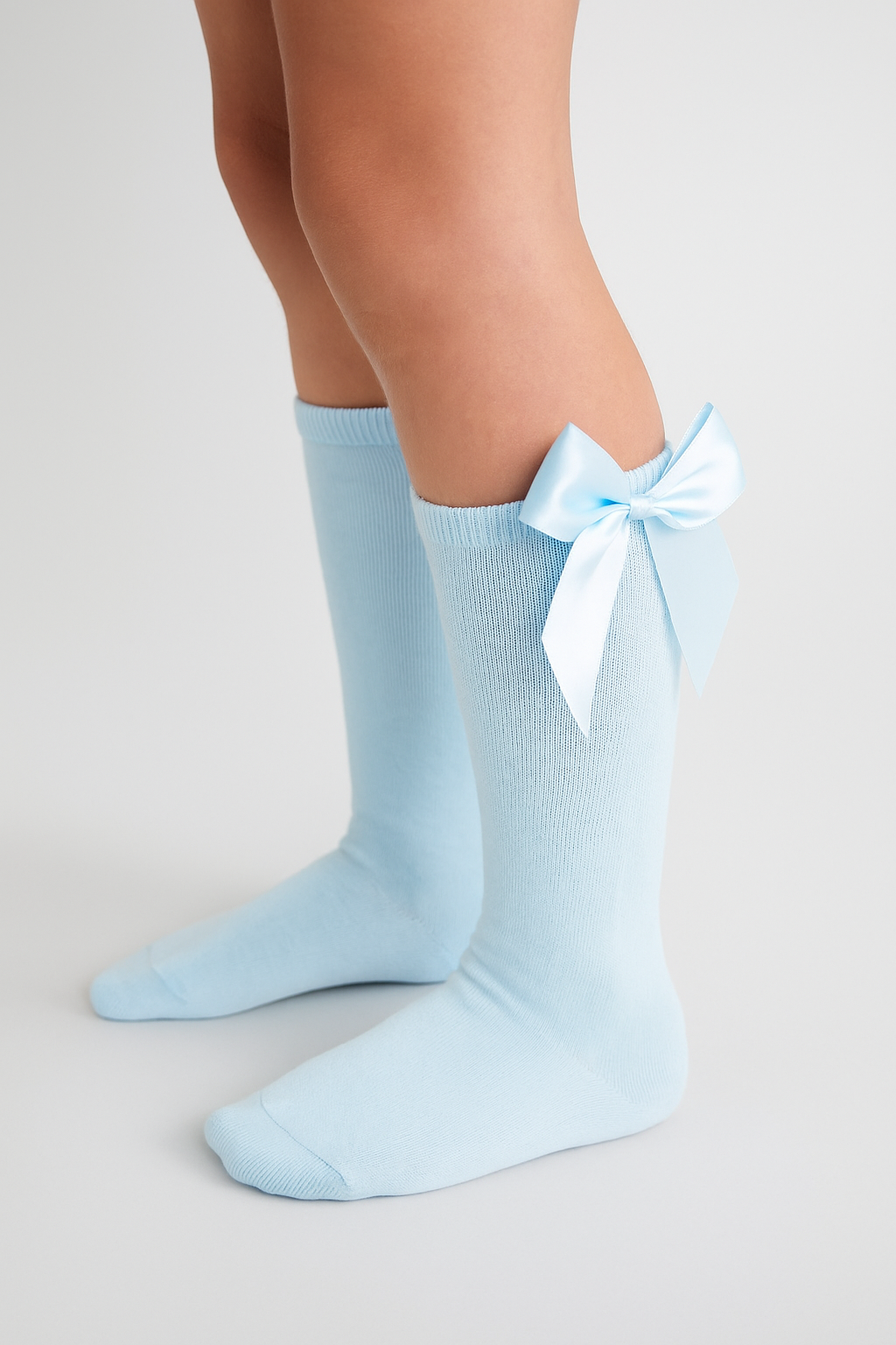 Girls' Bow Knee-High Dress Socks - VICTORIA - Blue