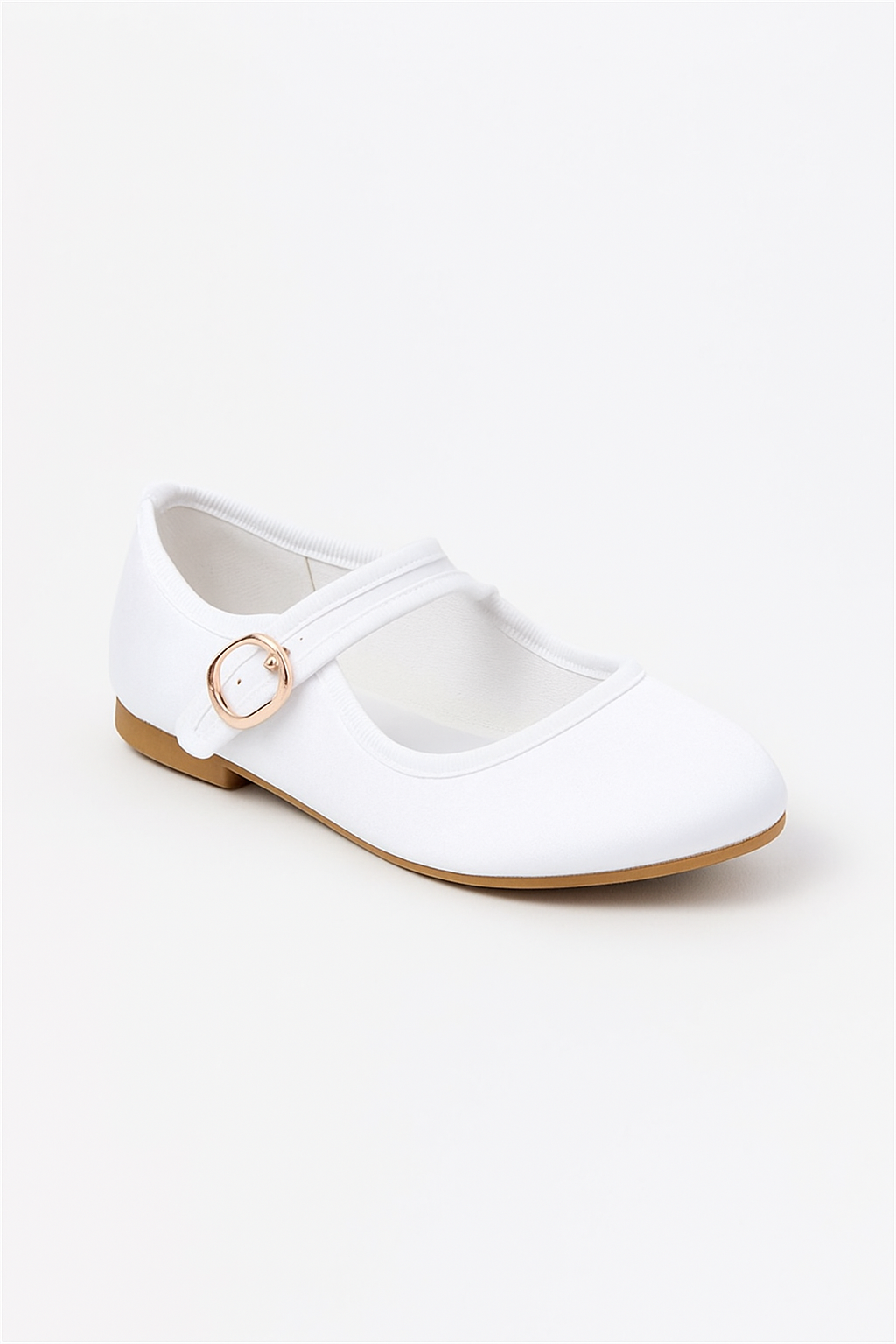 Girls' Communion Satin Mary Jane Shoes - HANA - White Side Picture