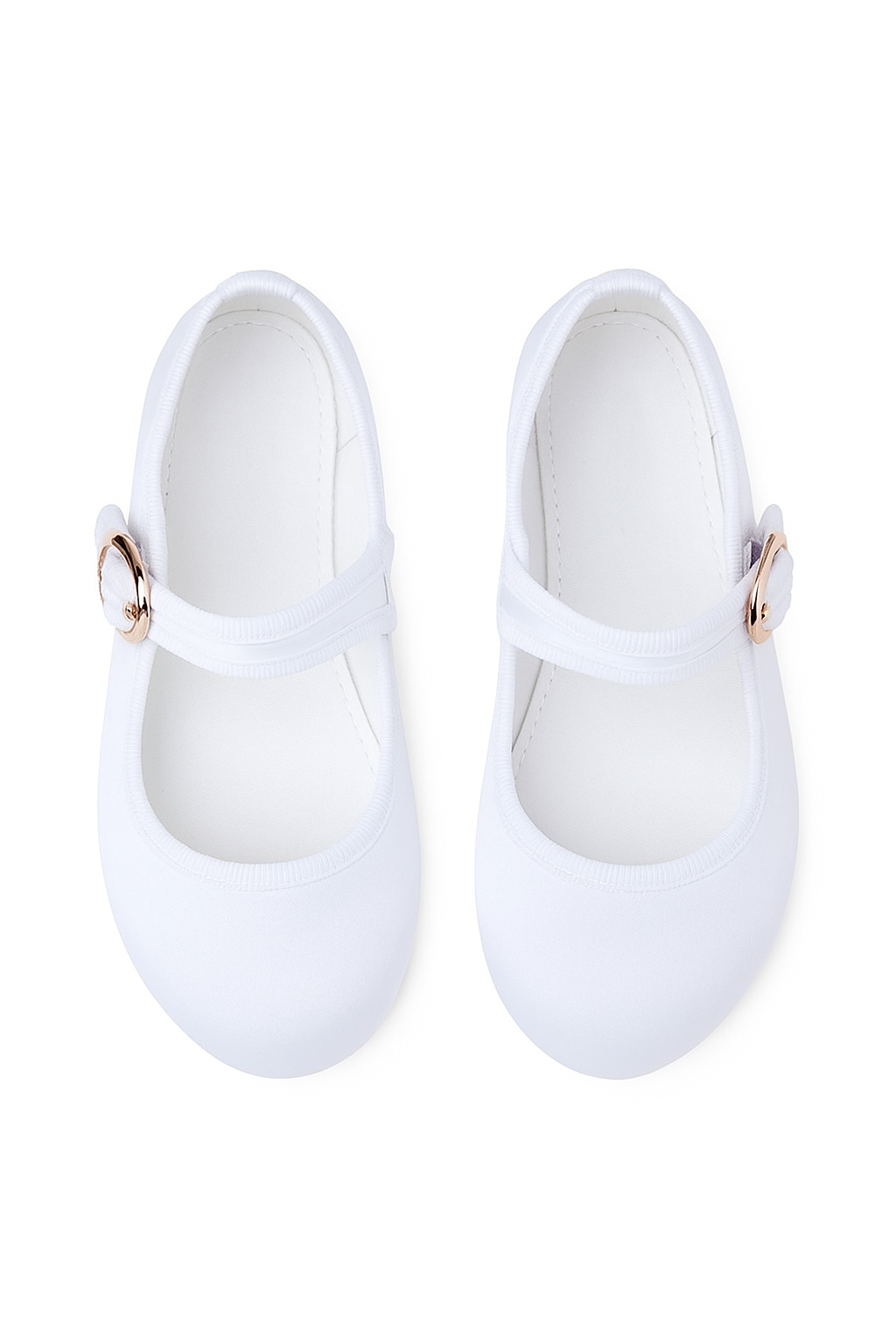 Girls' Communion Satin Mary Jane Shoes - HANA - White Front Picture