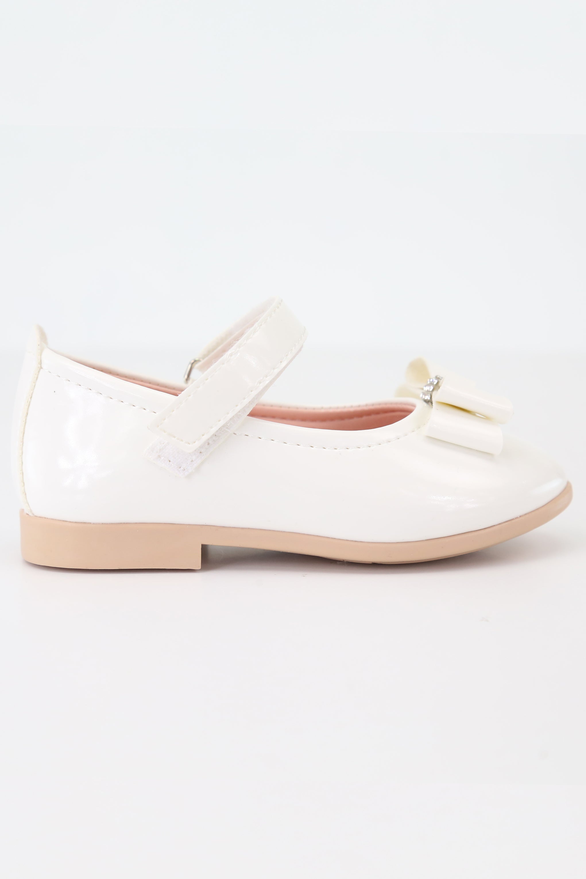 Girls Mary Jane Flat Patent Dress Shoes LAYLA - Off white