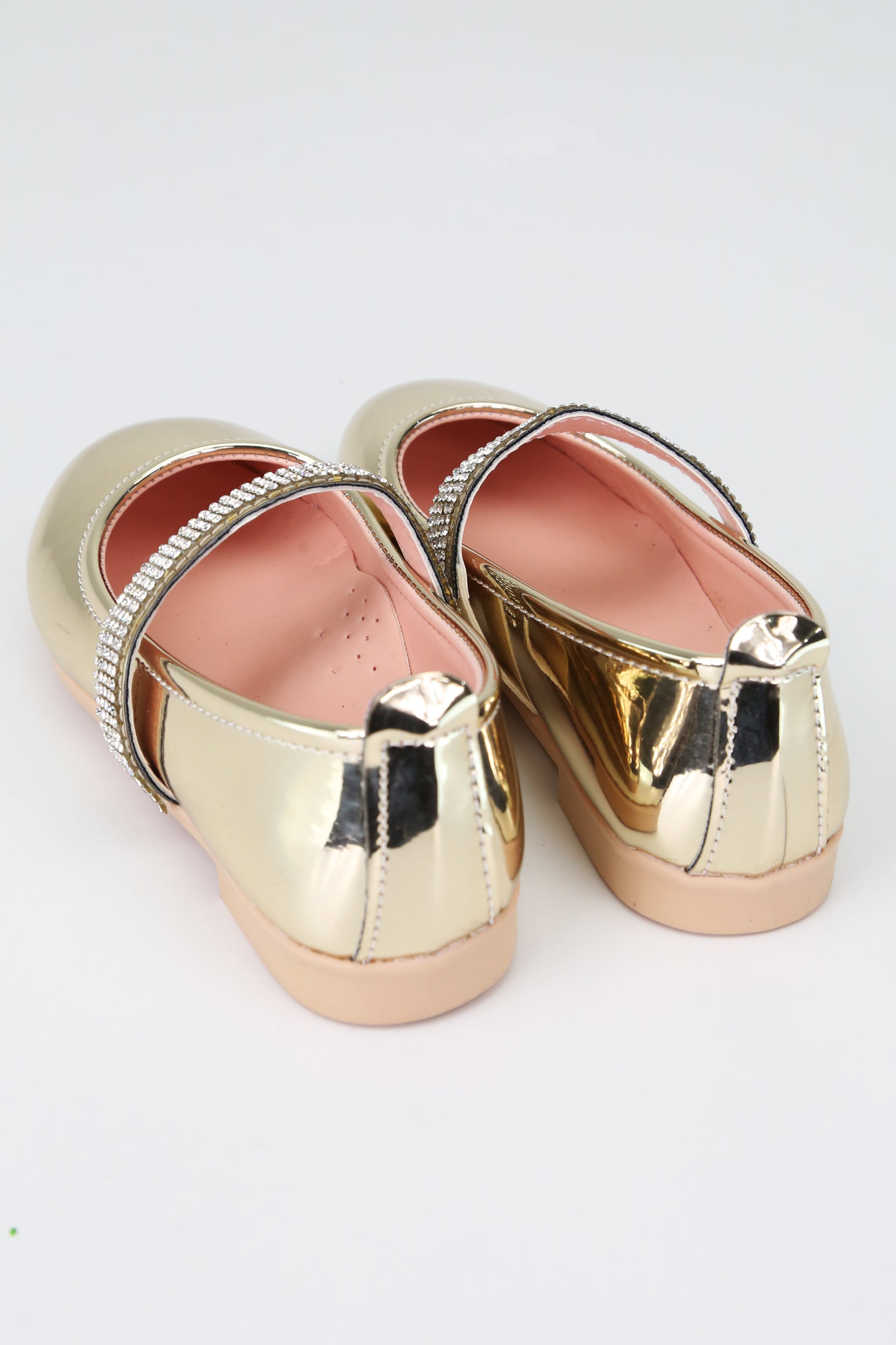 Girls Rhinestone Patent Mary Jane Shoes - ARWEN - Gold
