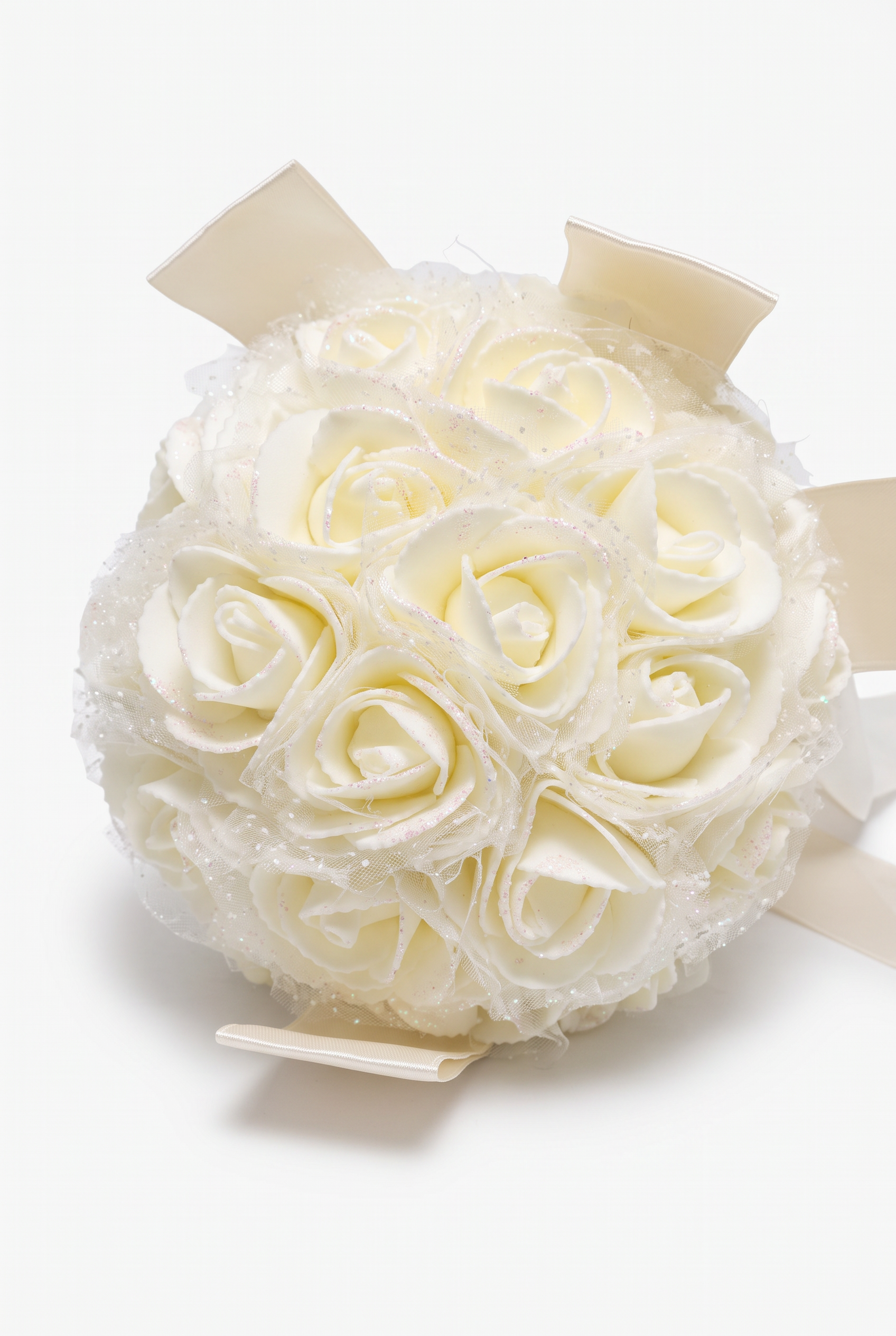 Girls’ Special Occasion Rose Bouquet with Sparkling Details in Ivory Picture