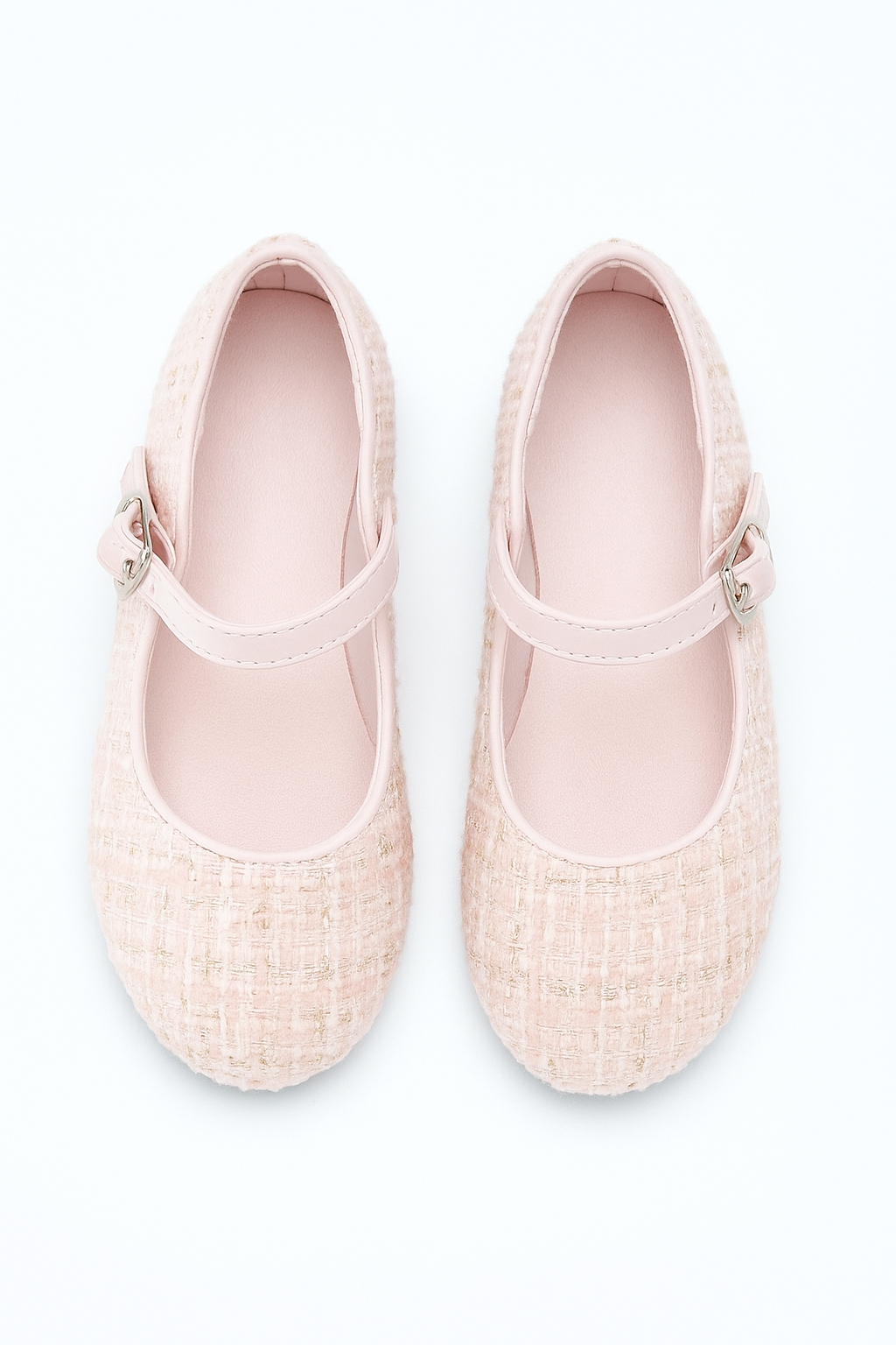 Girls' Tweed Flats Mary Jane Shoes - SUZANNE - Pink Front Picture