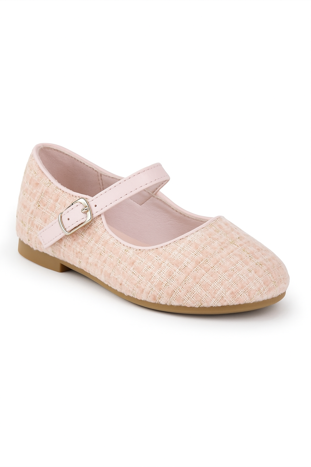 Girls' Tweed Flats Mary Jane Shoes - SUZANNE - Pink Side Picture