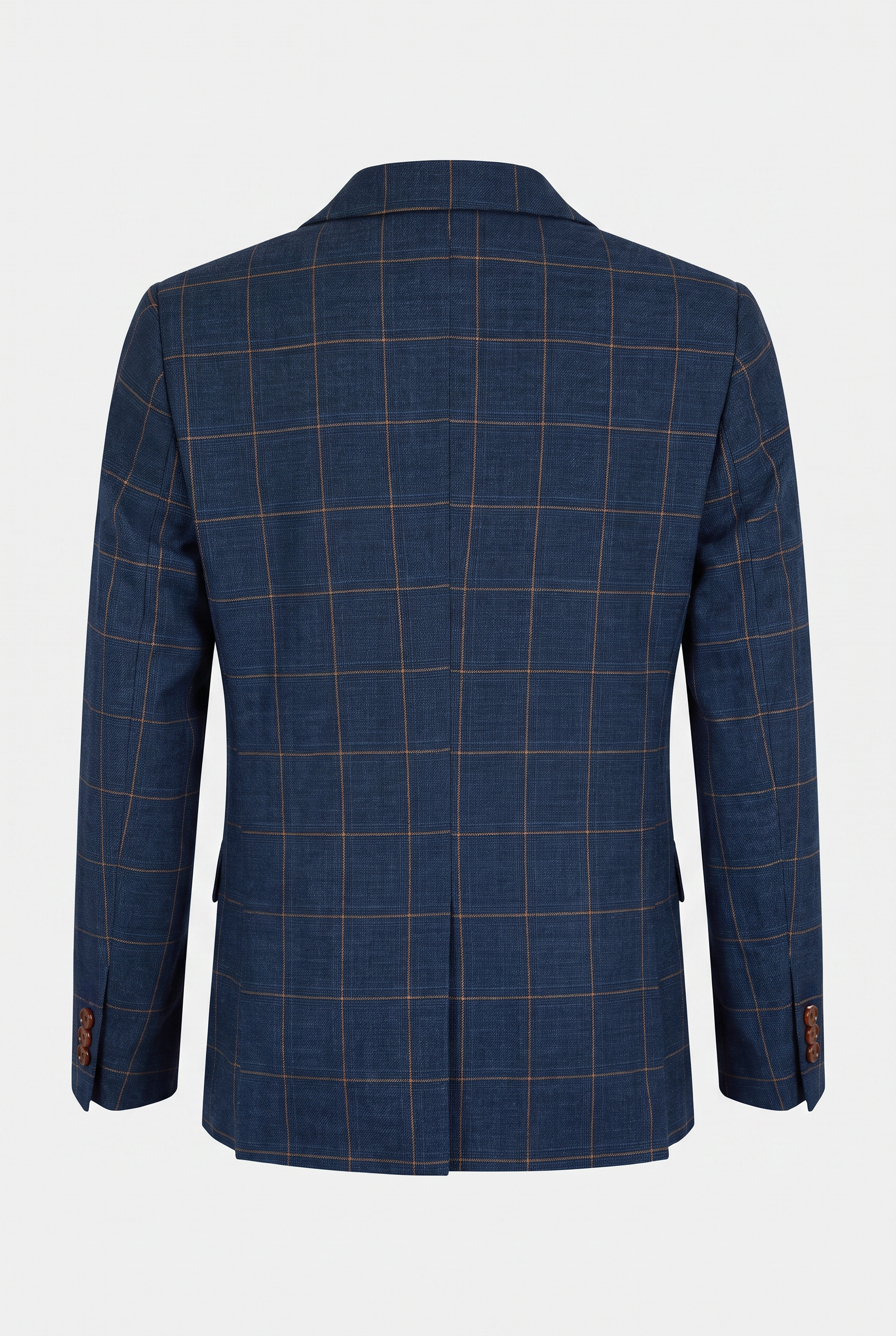 Costume garçon coupe ajustée à carreaux fenêtre - Bleu bleuet