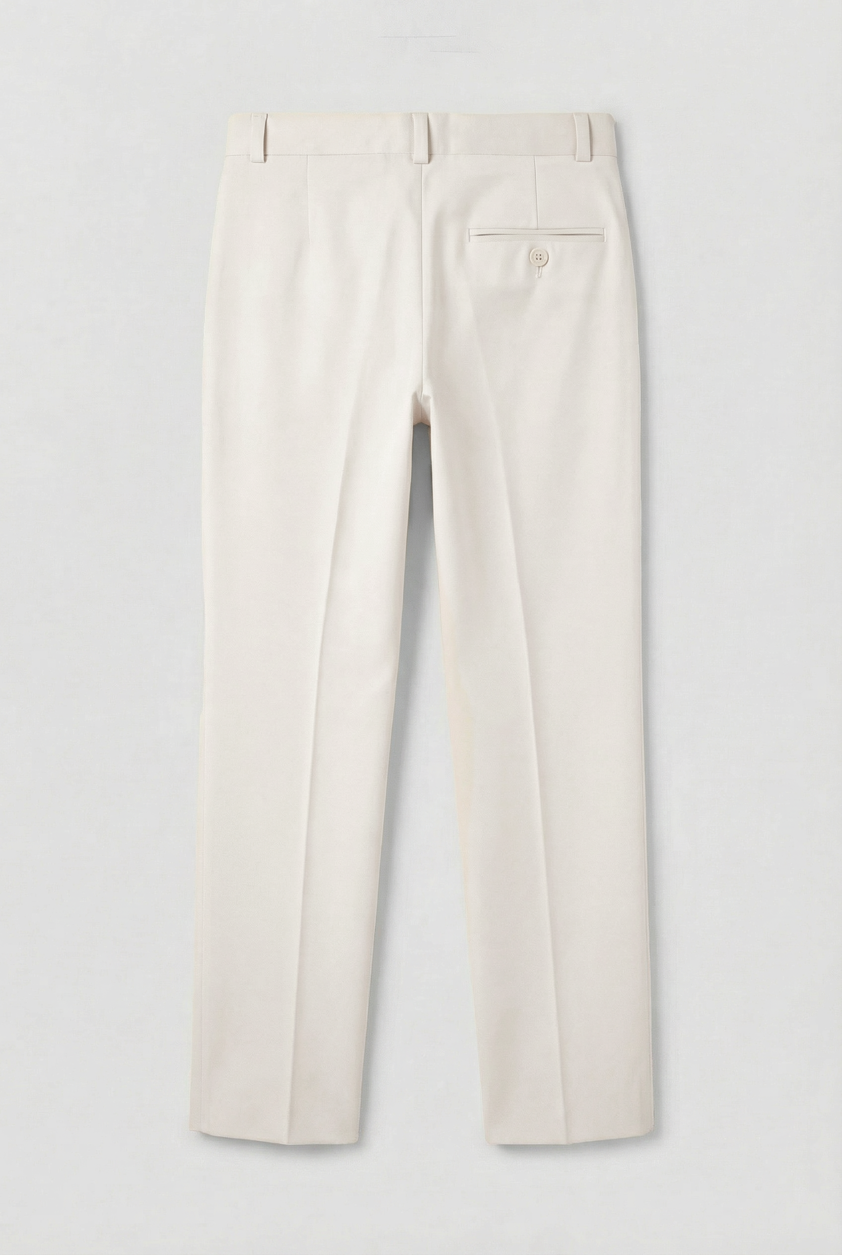 Erkek Çocuk İnce Kesim Ayarlanabilir Bel Kemerli Resmi Pantolon - Fildişi