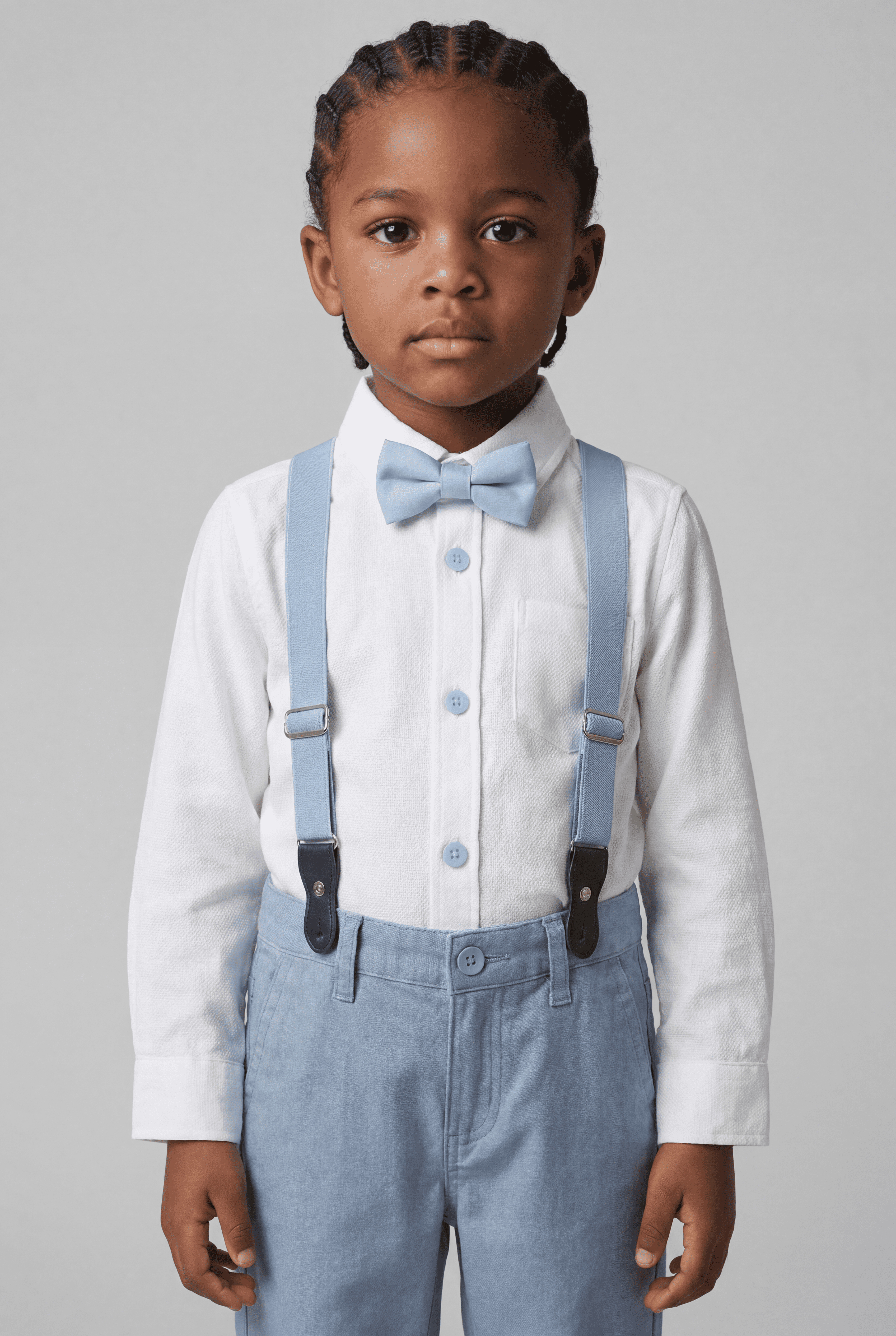 Baby & Boys 4-Piece Cotton Gentleman Outfit Set - OXFORD White - Light Blue