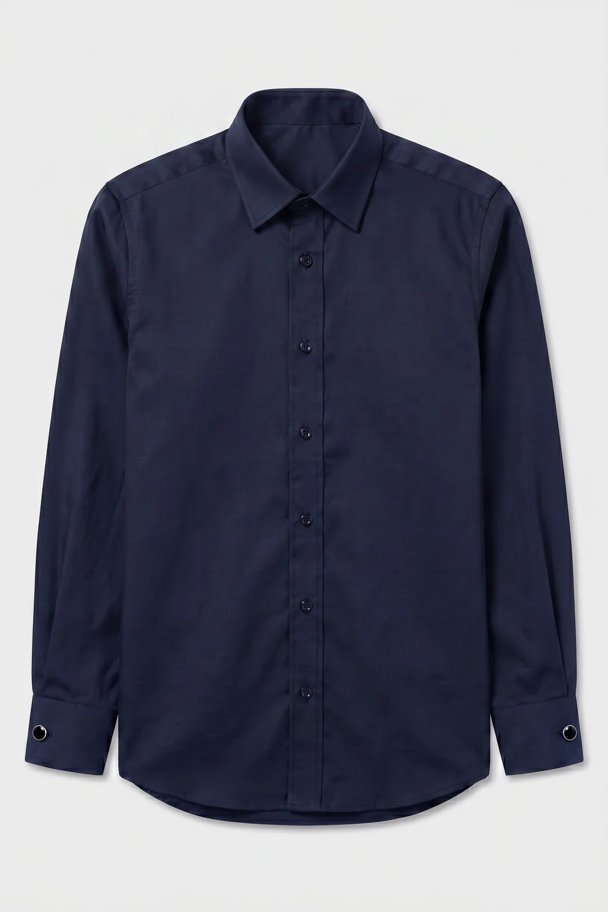 Camicia classica da ragazzo con colletto e gemelli - Blu navy