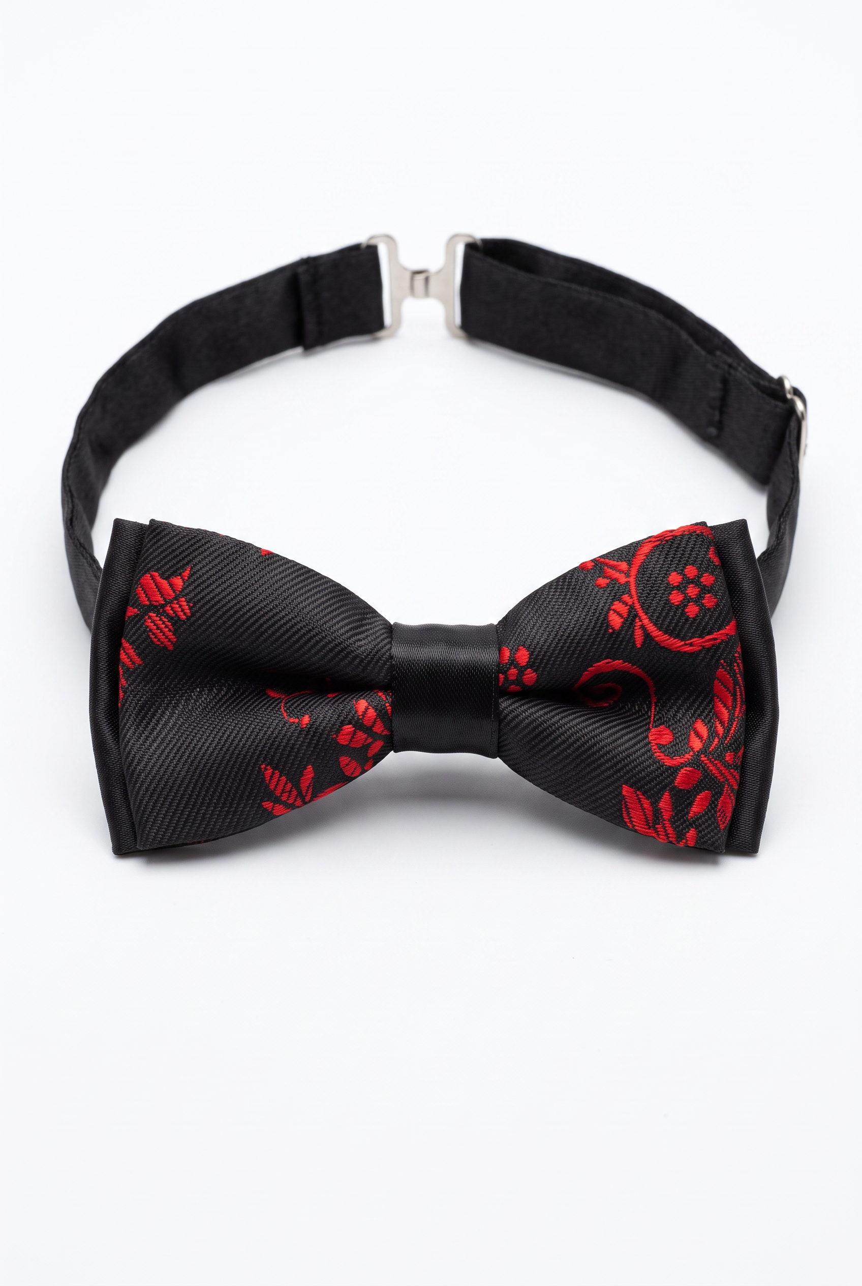 Kids Bow Tie – Adjustable Pre-Tied Bow Tie for Boys - Black and Red Picture