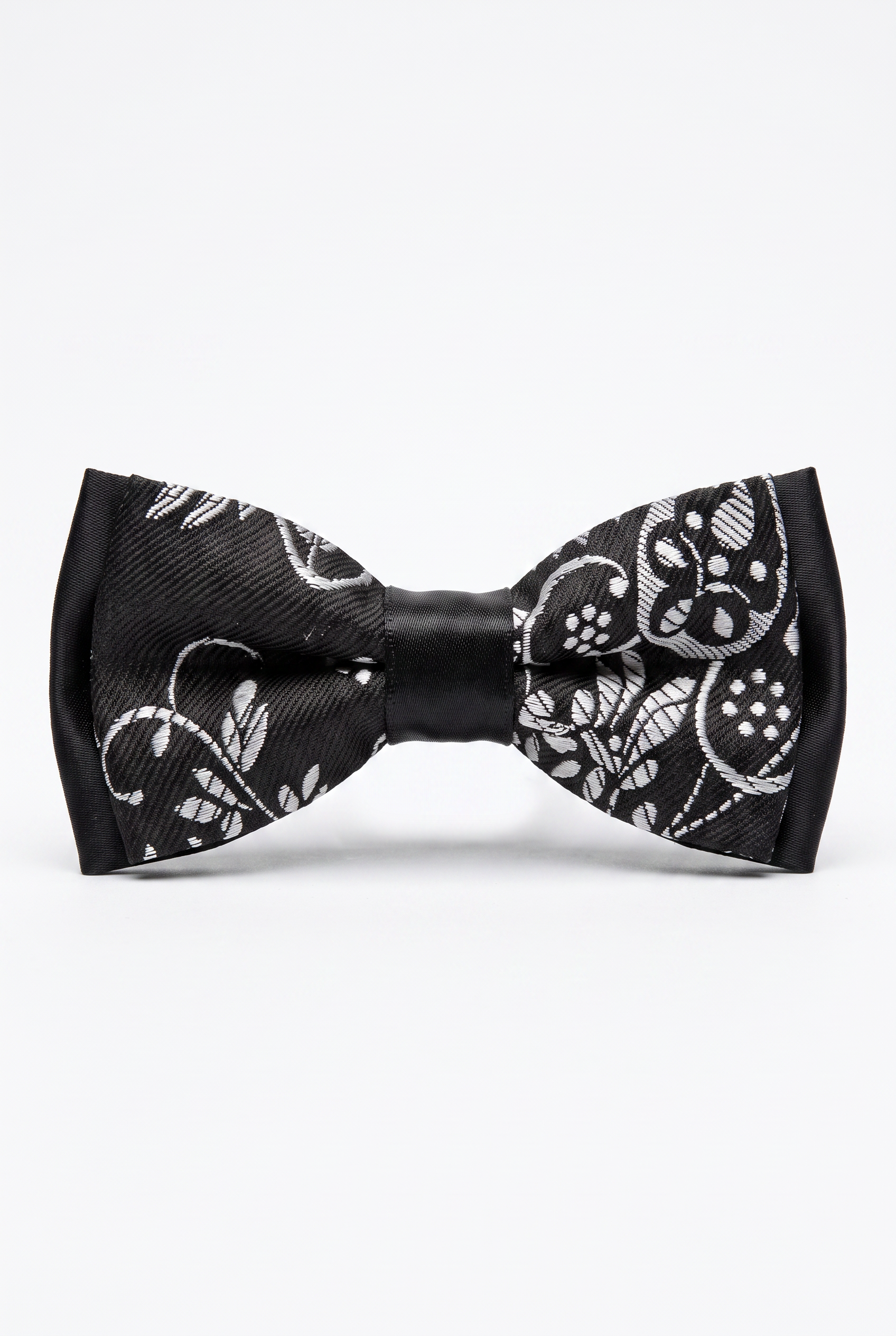 Kids Bow Tie – Adjustable Pre-Tied Bow Tie for Boys -  Black and Silver