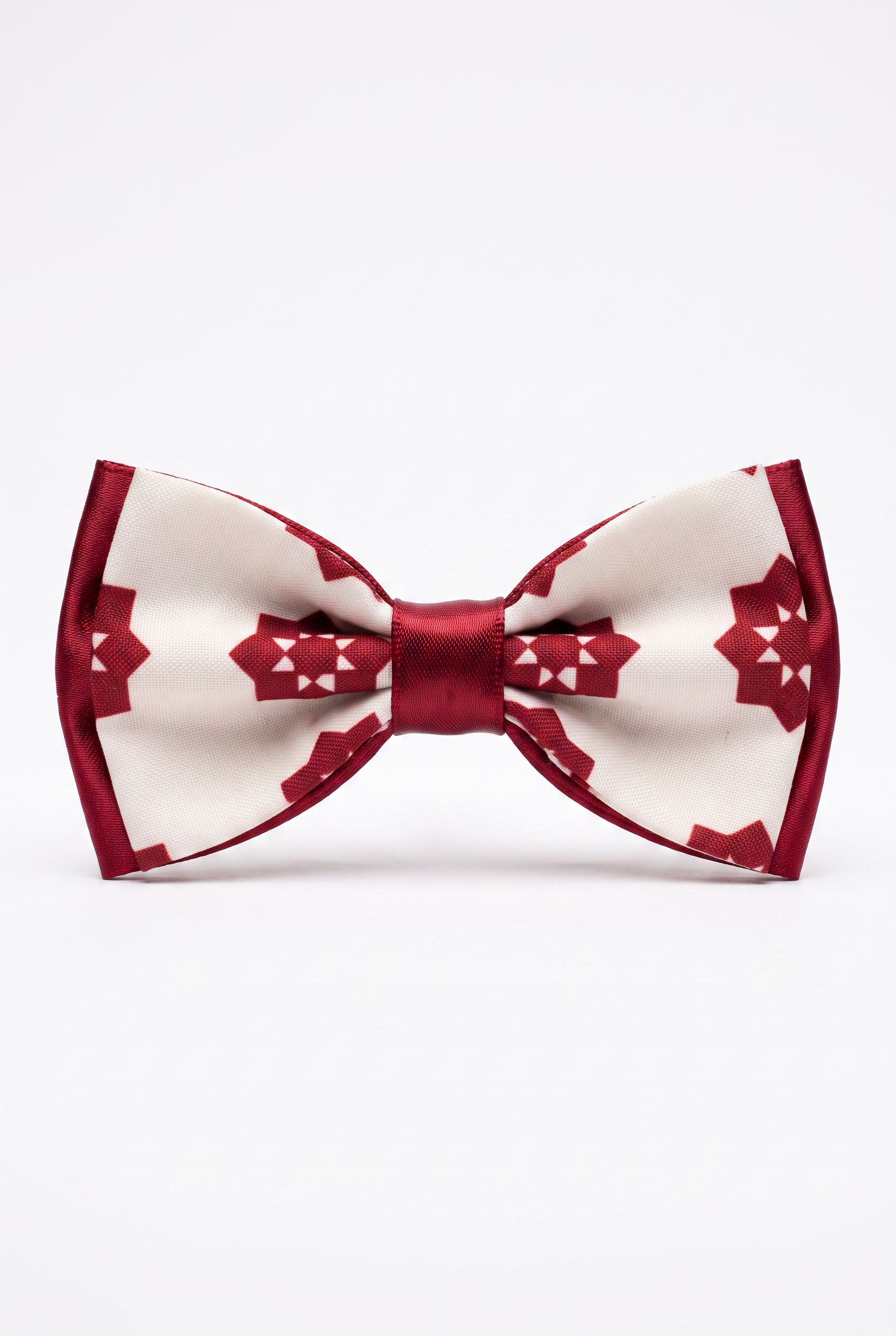 Kids Bow Tie – Adjustable Pre-Tied Bow Tie for Boys - Burgundy and Ivory