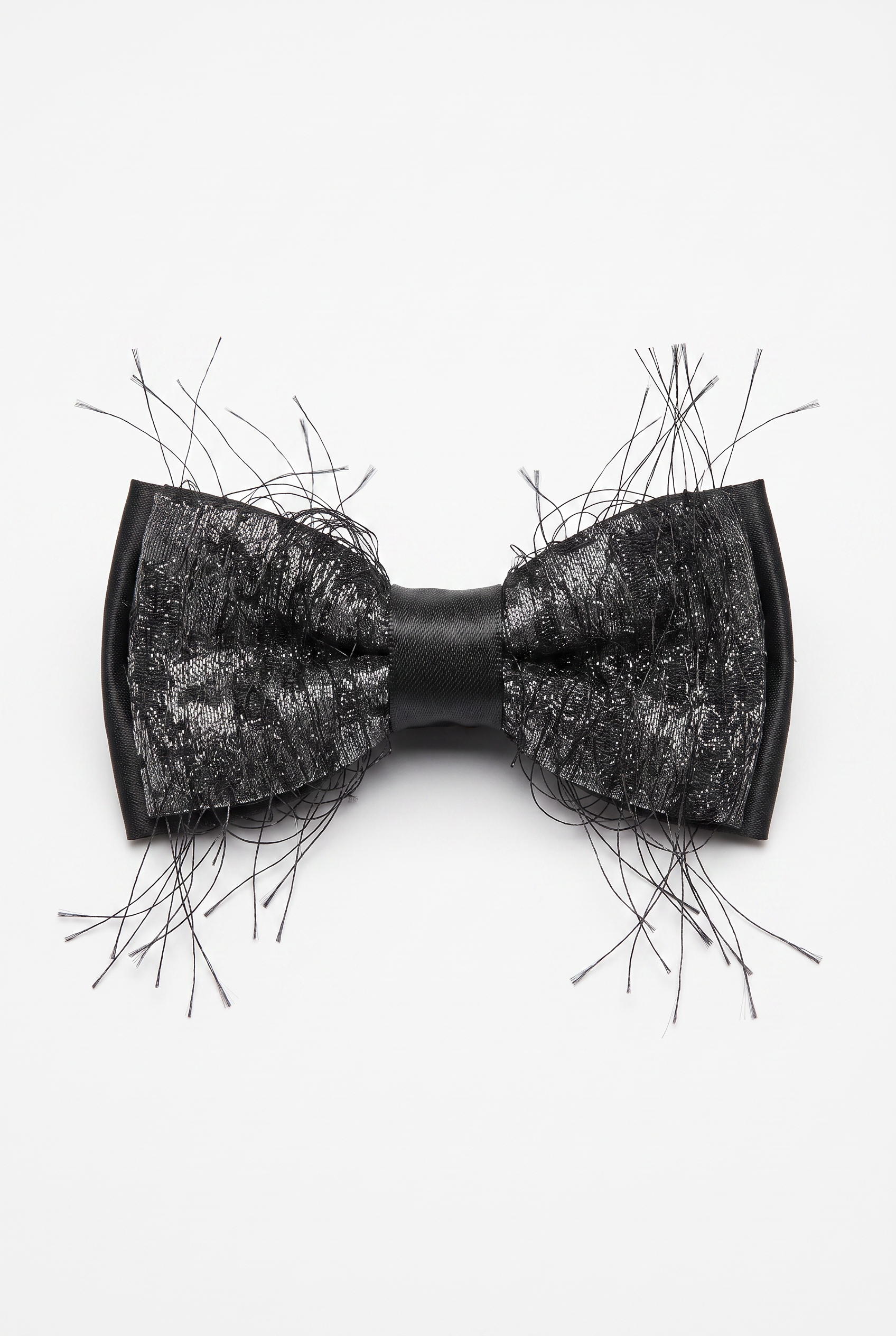 Kids Bow Tie – Adjustable Pre-Tied Bow Tie for Boys - Fringed Black Picture
