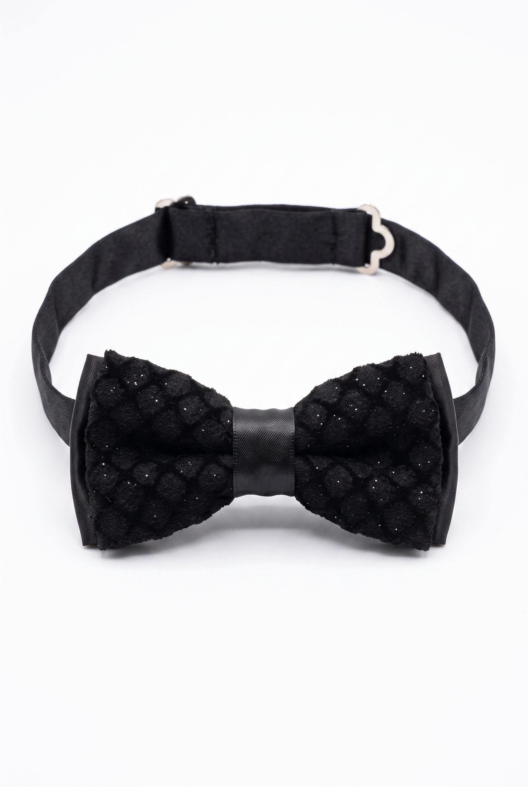 Kids Bow Tie – Adjustable Pre-Tied Bow Tie for Boys - Sparkly Diamond Black Image
