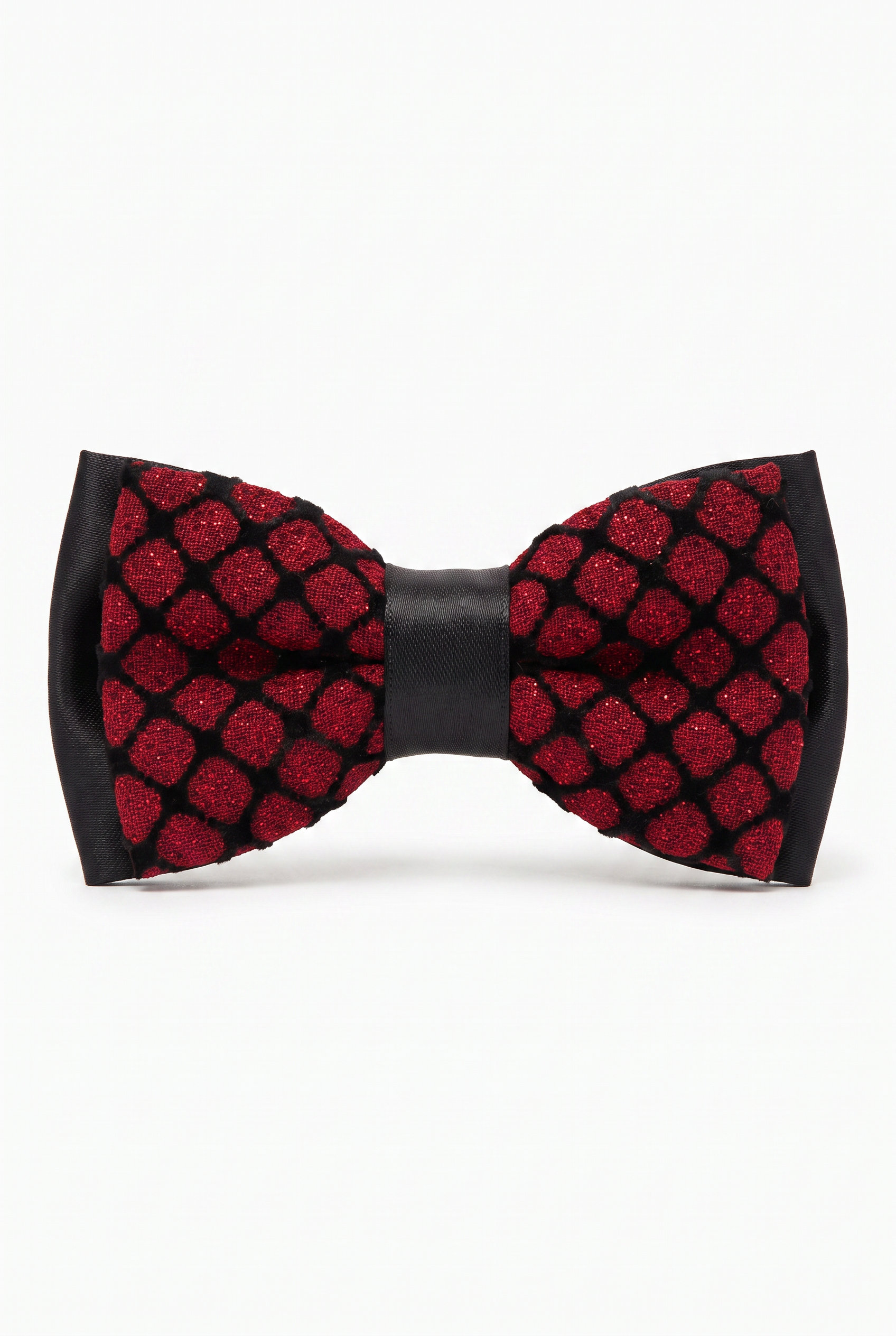 Kids Bow Tie – Adjustable Pre-Tied Bow Tie for Boys -  Sparkly Diamond Burgundy