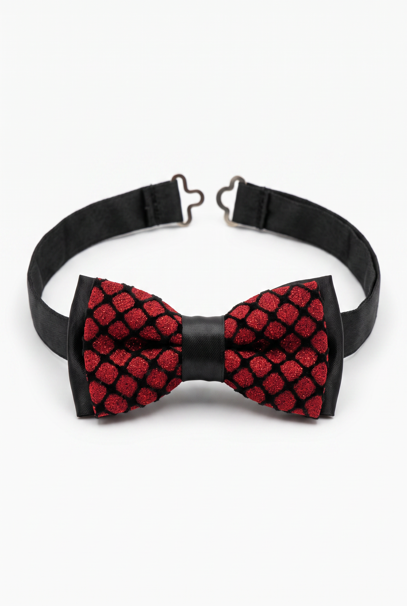 Kids Bow Tie – Adjustable Pre-Tied Bow Tie for Boys -  Sparkly Diamond Burgundy Picture