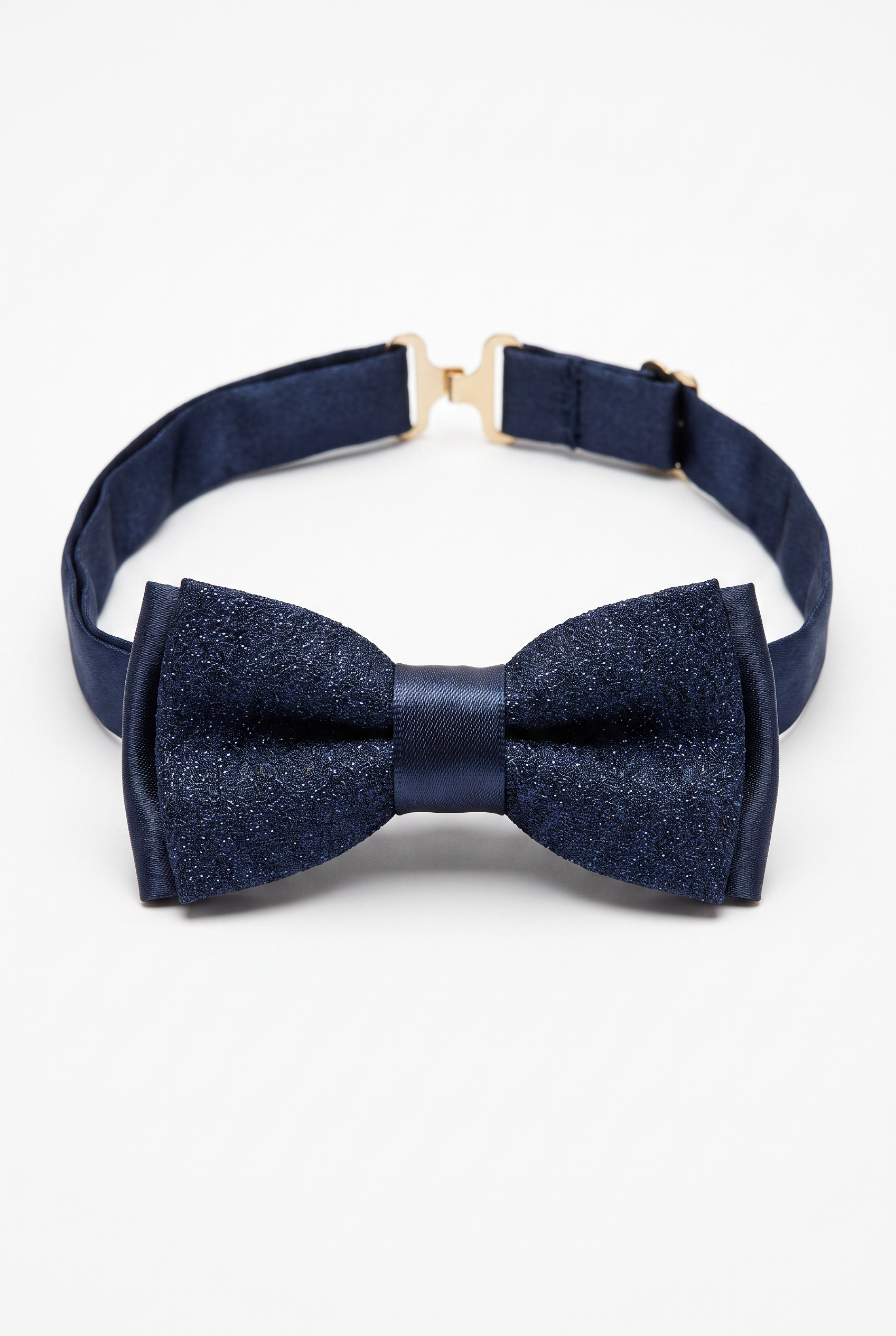 Kids Bow Tie – Adjustable Pre-Tied Bow Tie for Boys -  Sparkly Navy Picture