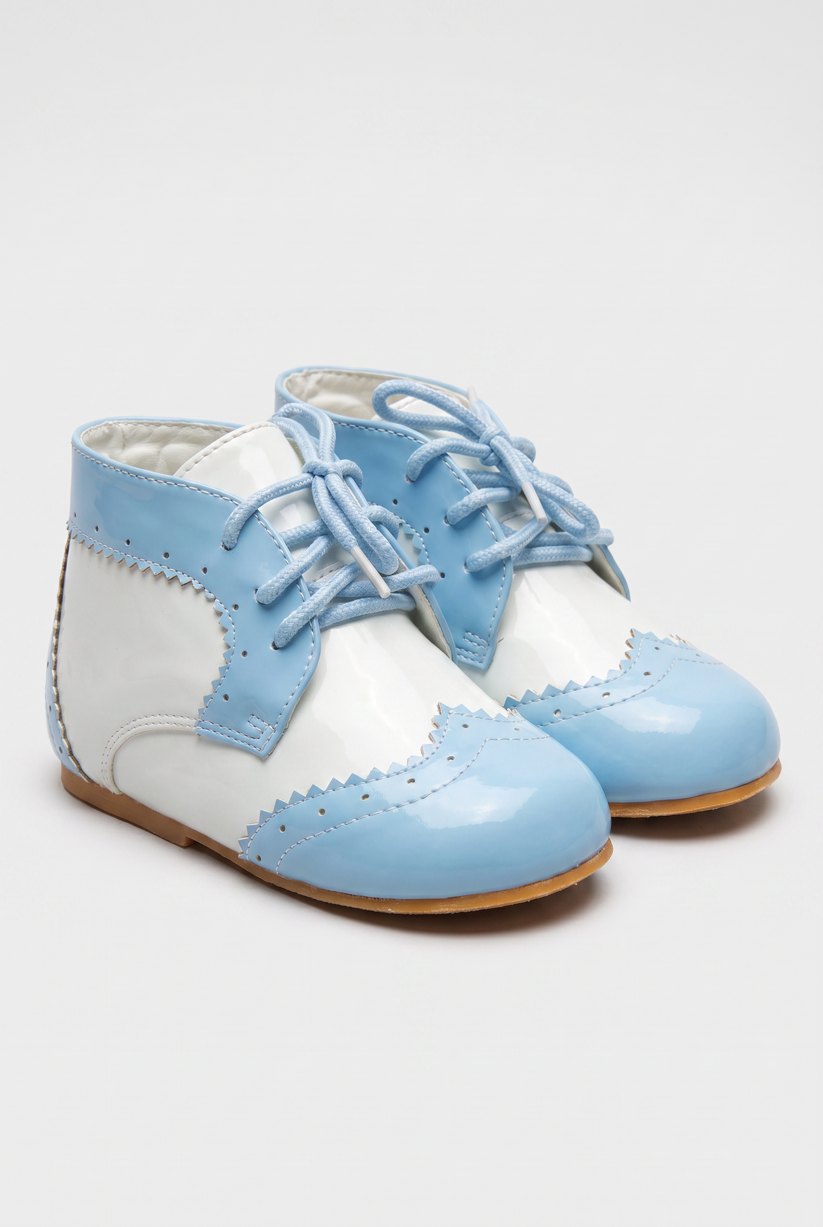 Kinder Lackleder Schnürstiefel | Schicke formelle Knöchelschuhe für Jungen und Mädchen – Blau