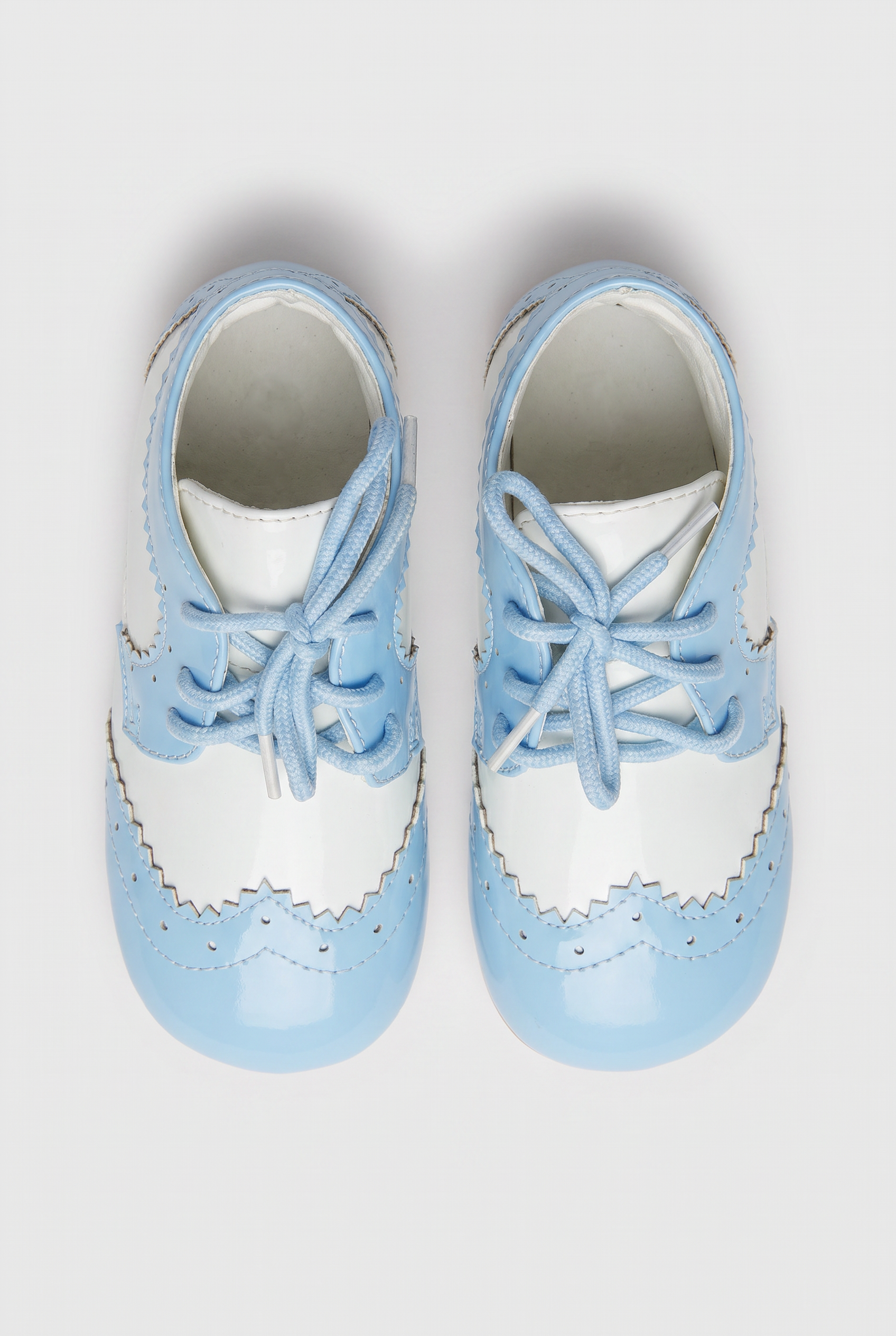 Kids Patent Leather Lace-Up Boots  Smart Formal Ankle Shoes for Boys & Girls - Blue