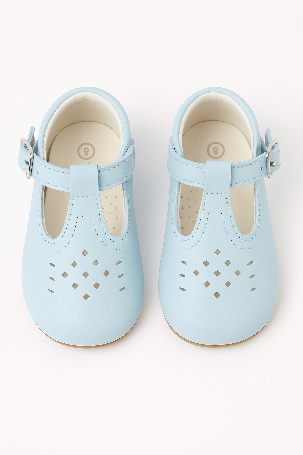 Kids Unisex Buckled Mary Jane Shoes - AARON - Baby Blue Front Picture