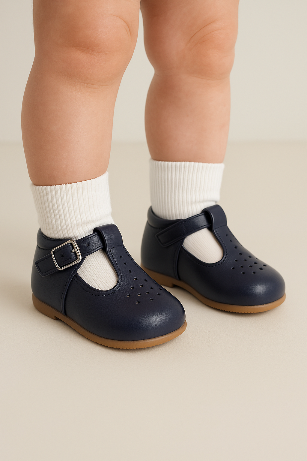 Kids Unisex Buckled Mary Jane Shoes - AARON - Navy Blue