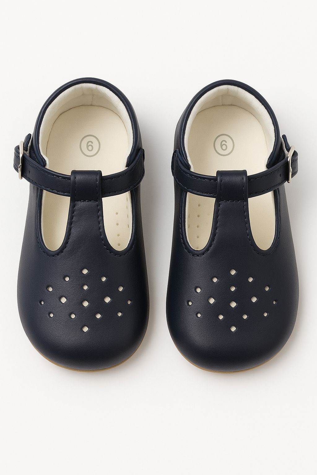 Kids Unisex Buckled Mary Jane Shoes - AARON - Navy Blue Front Picture