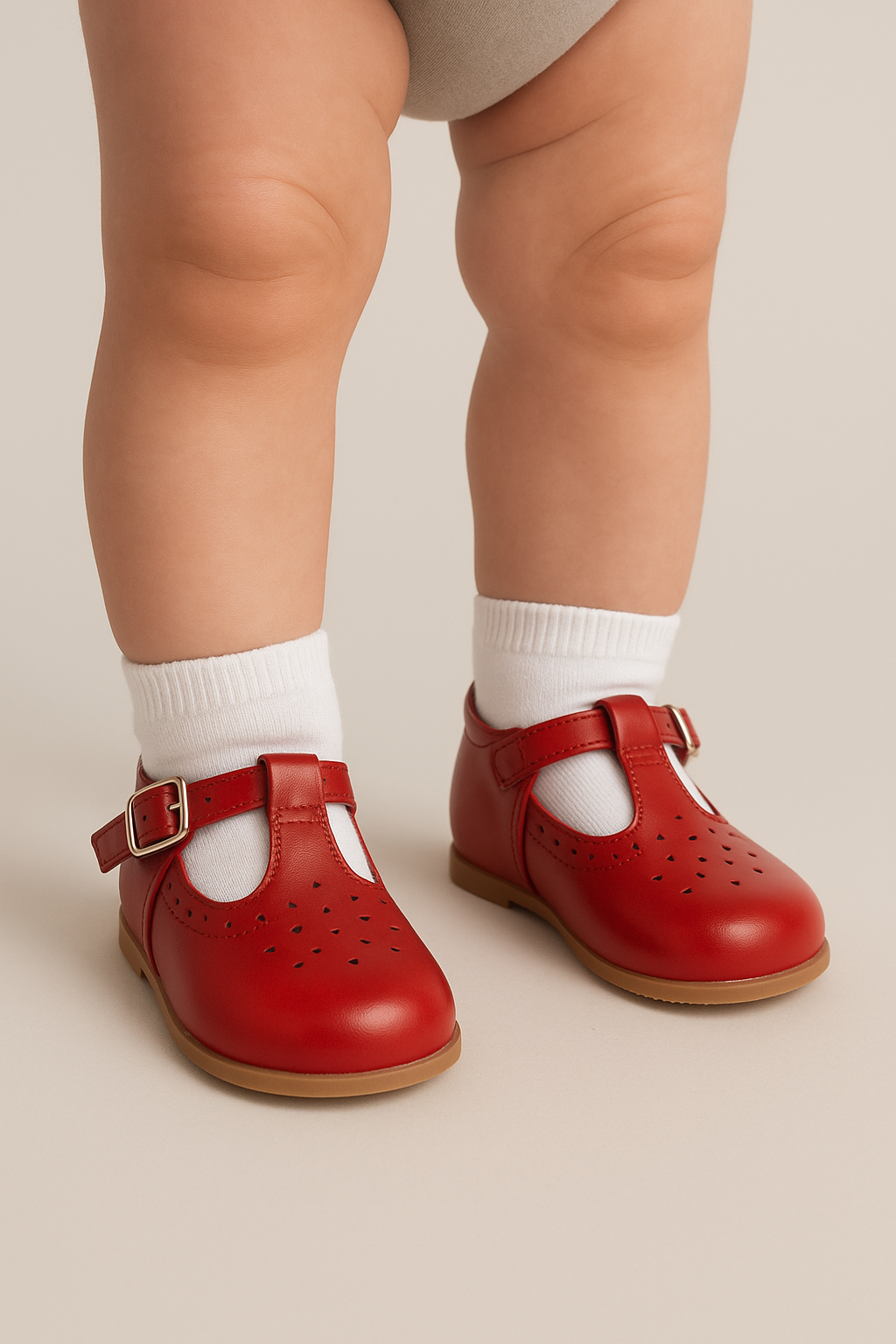Kids Unisex Buckled Mary Jane Shoes - AARON - Red