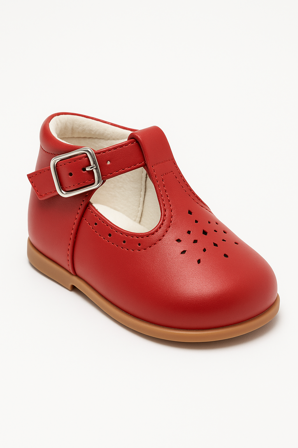 Kids Unisex Buckled Mary Jane Shoes - AARON - Red Side Picture