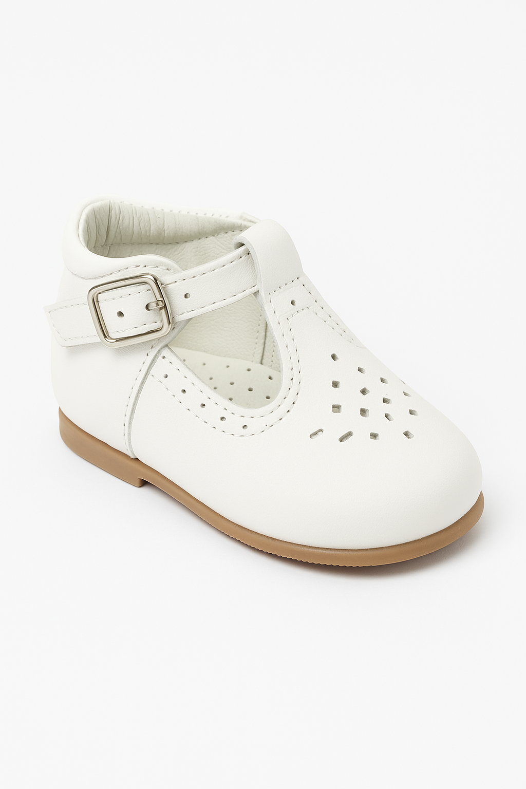 Kids Unisex Buckled Mary Jane Shoes - AARON - White Side Picture