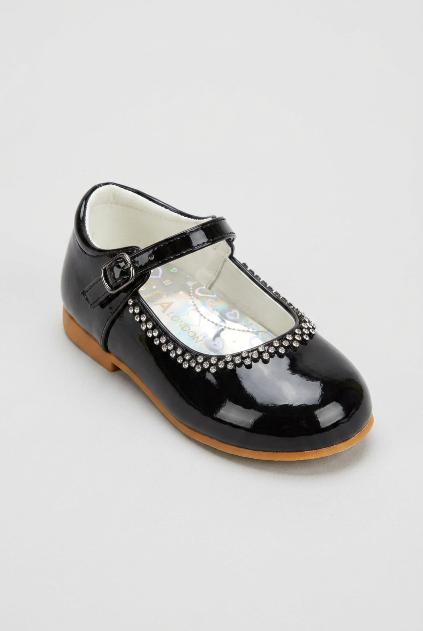 black rhinestone dress shoes Kids' Mary Jane wair-testing Pinup Couture Heidi Black Size:6XLarge width M
