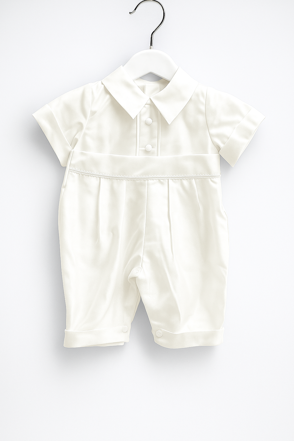 Luxurious Baby Boys Christening Romper Set - PETER - Ivory