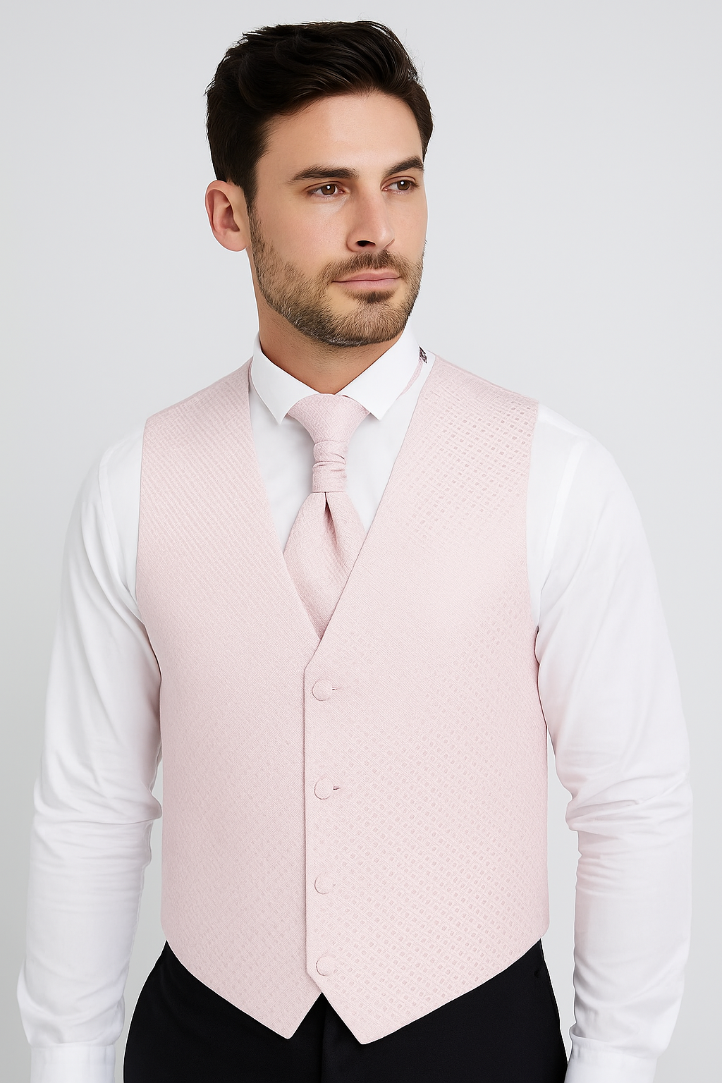 Jungen & Herren Weste Krawatte Taschentuch-Set - Pink