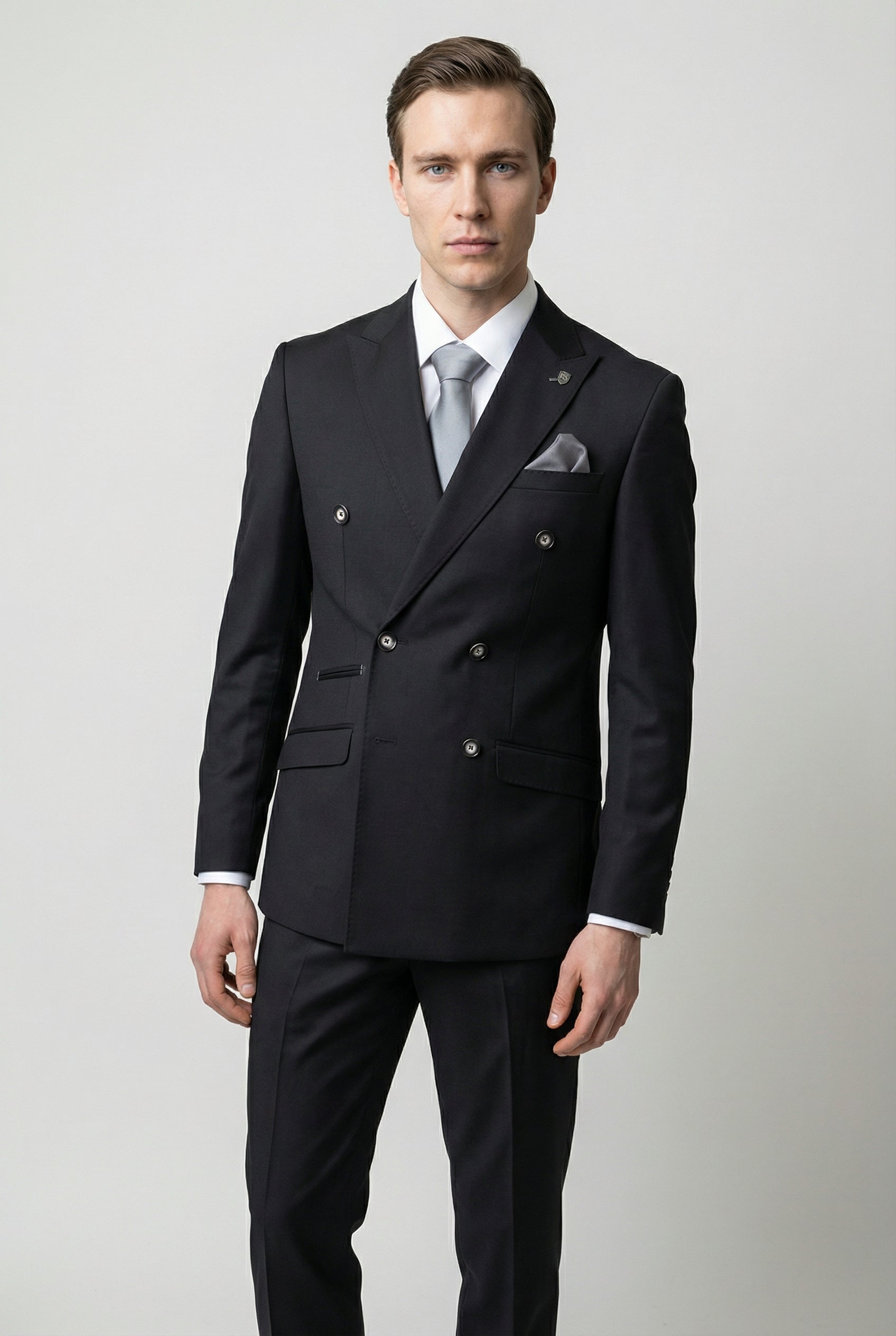 Traje formal de hombre de 2 piezas con doble botonadura - CARSON BLACK