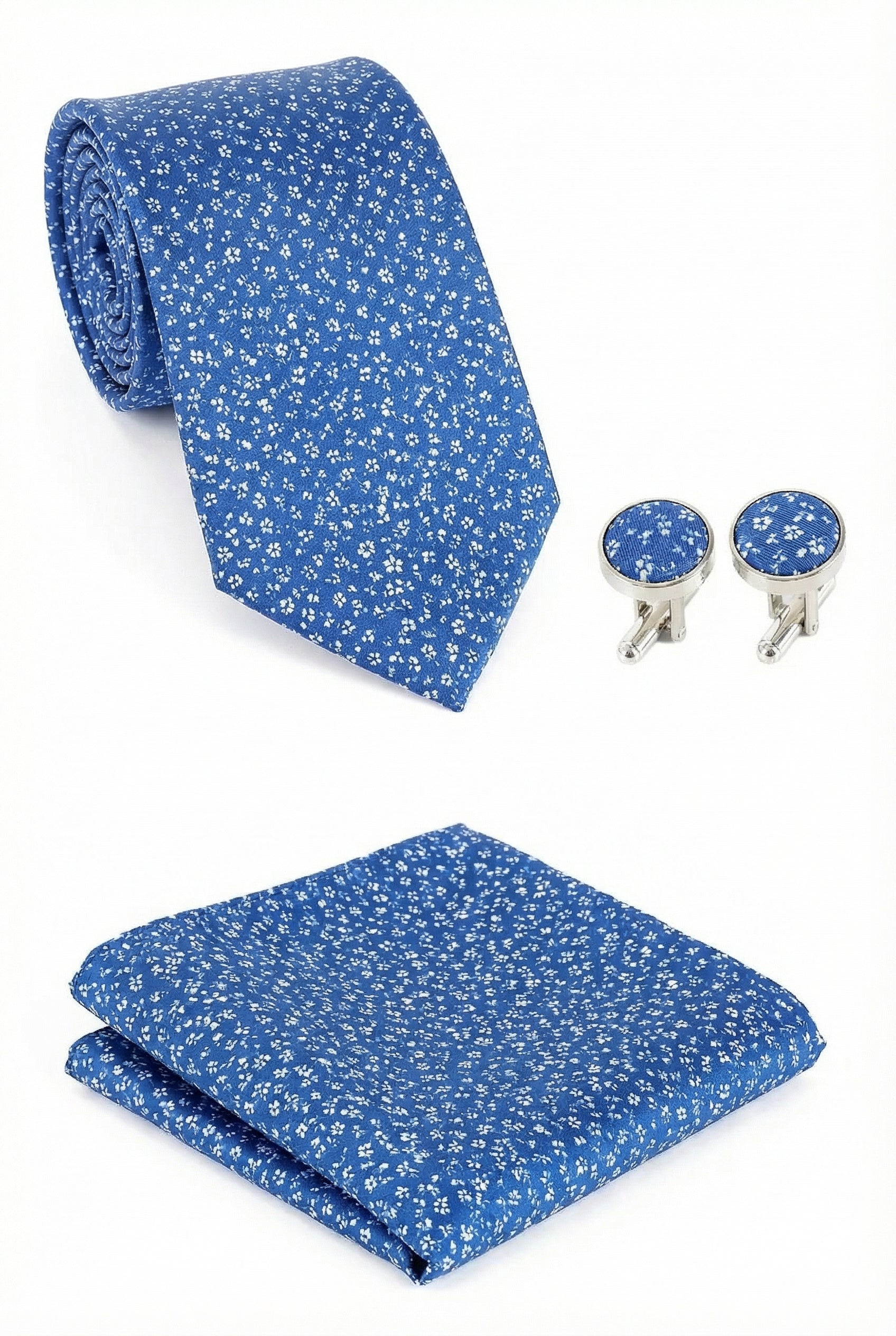 Men’s 3-Piece Floral Tie Set - Anthony - Blue Set Picture