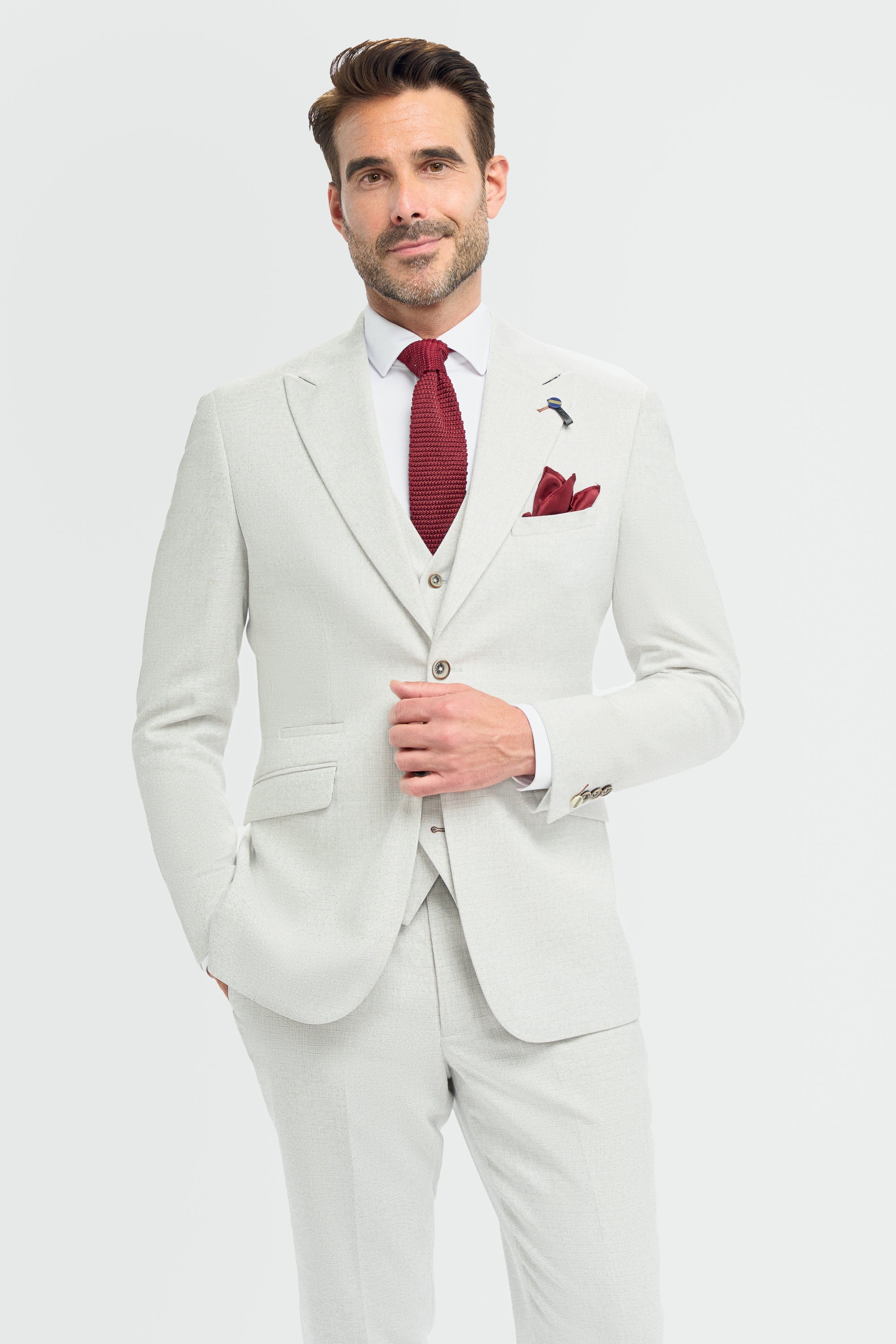 Father & Son Matching Textured 3-Piece Suit Set - Tropez Slate