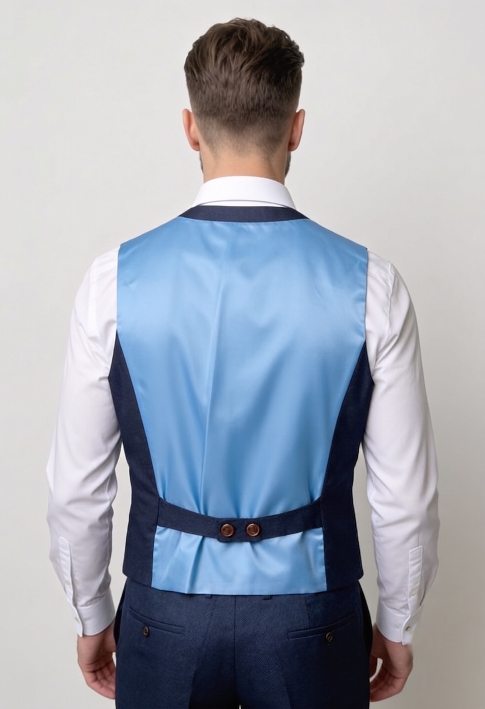 Traje formal texturizado de 3 piezas para hombre - Estilo SULLIVAN AZUL MARINO