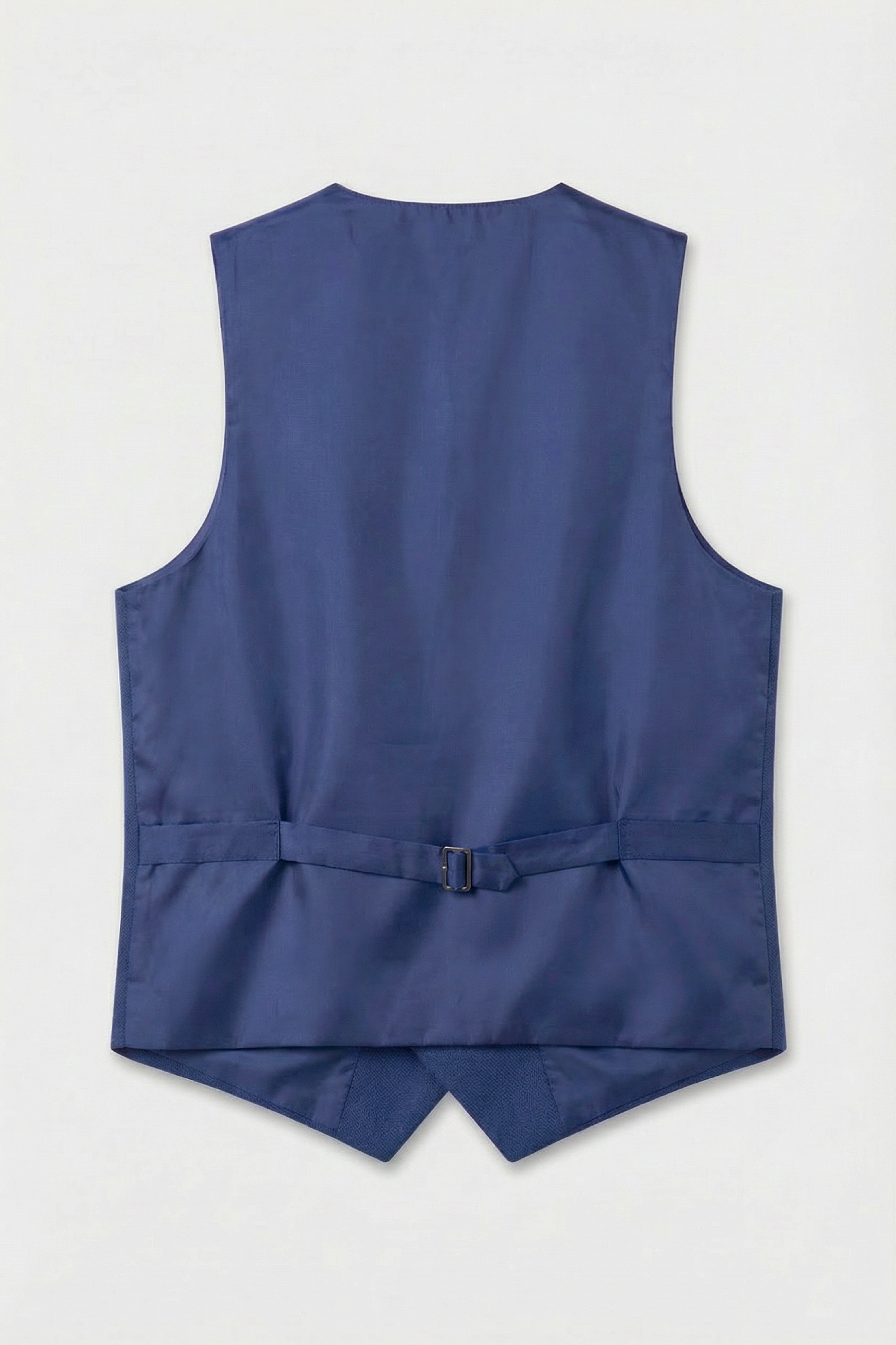 Men’s Textured Formal Suit with Double Breasted Waistcoat - Core - Navy Blue Back Picture 