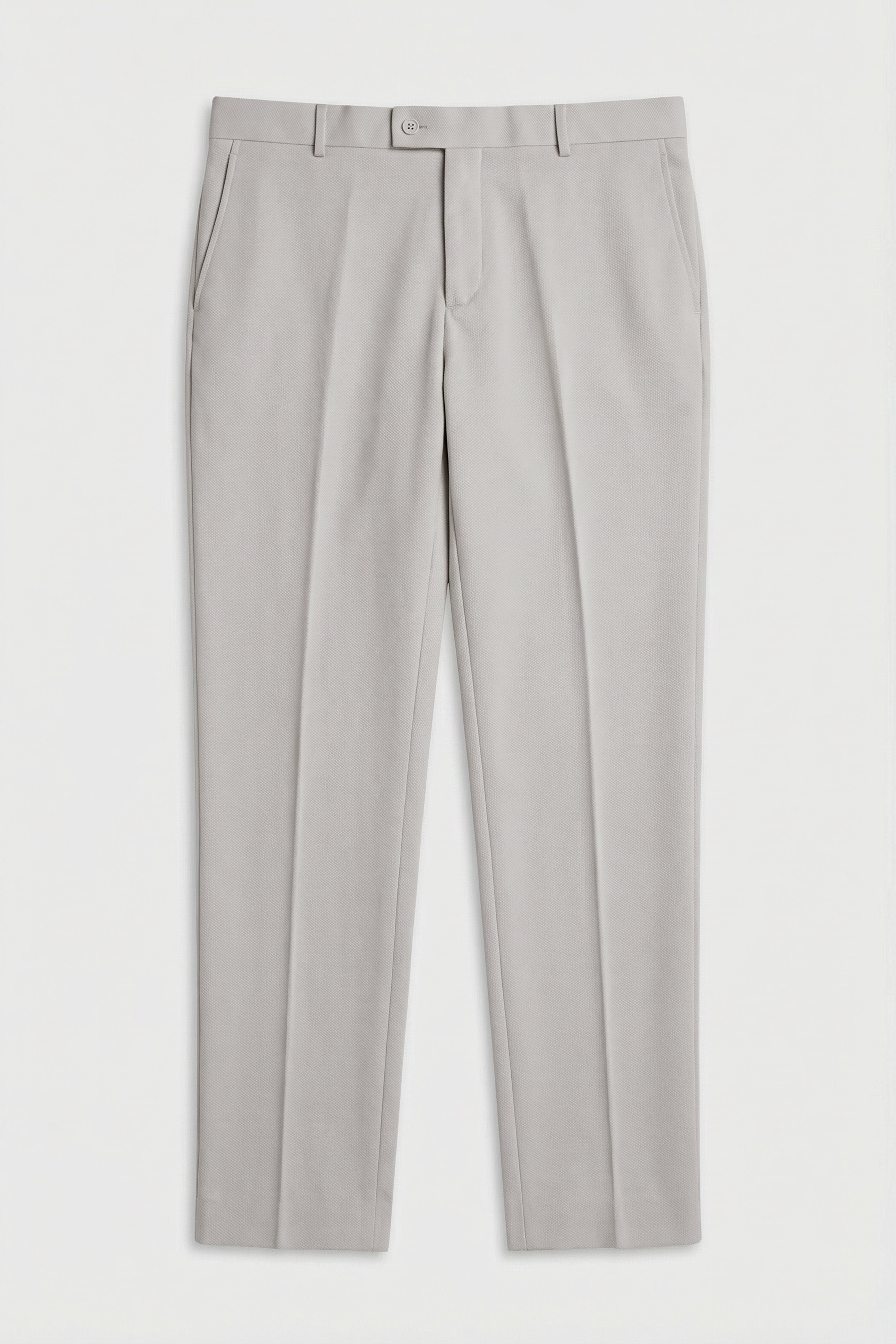 Men’s 3-Piece Textured Formal Suit with Double Breasted Waistcoat - Core - Stone Grey Trousers Picture